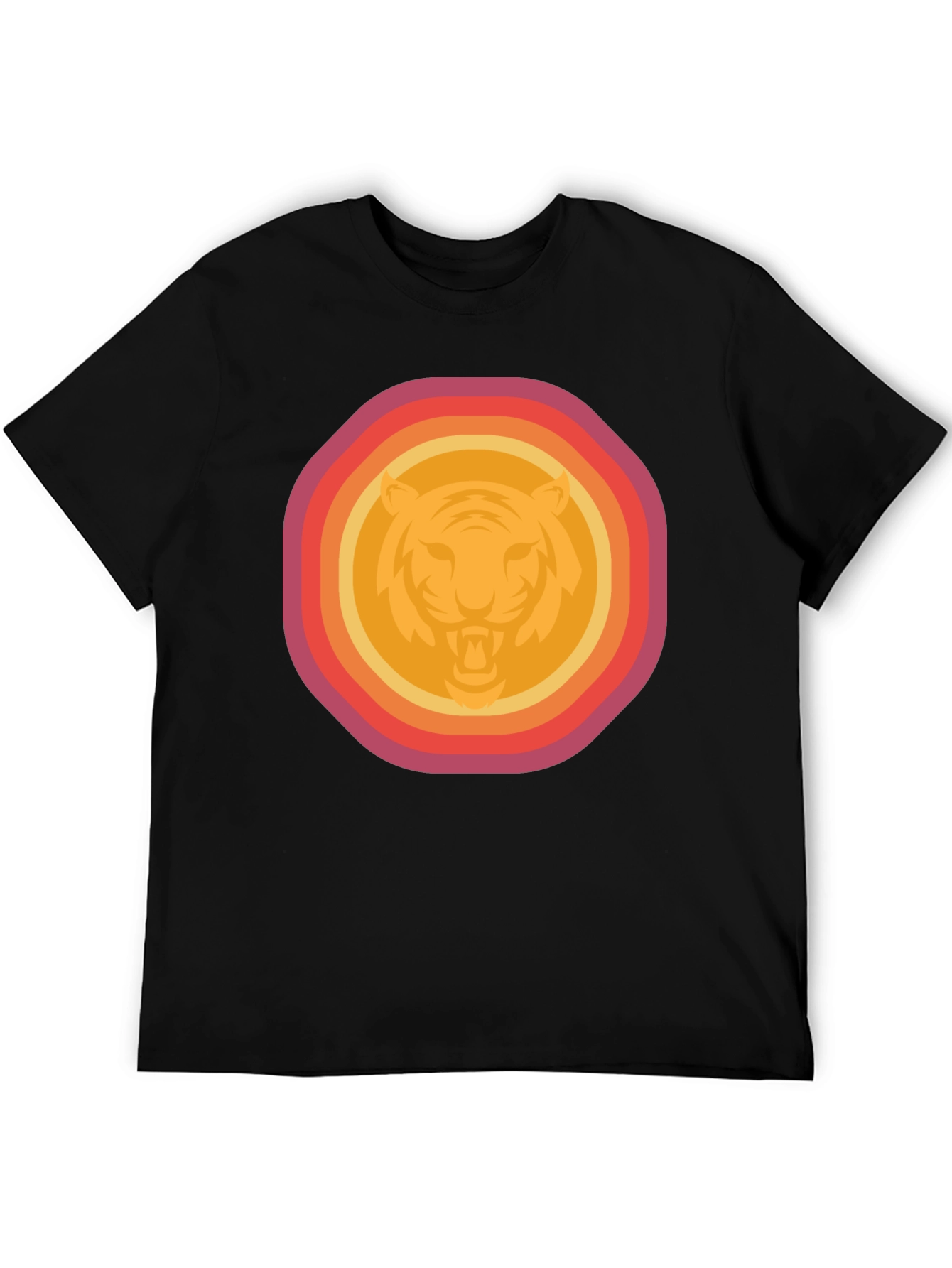 Retro Tiger Graphic Tee - Mens Black T-Shirt