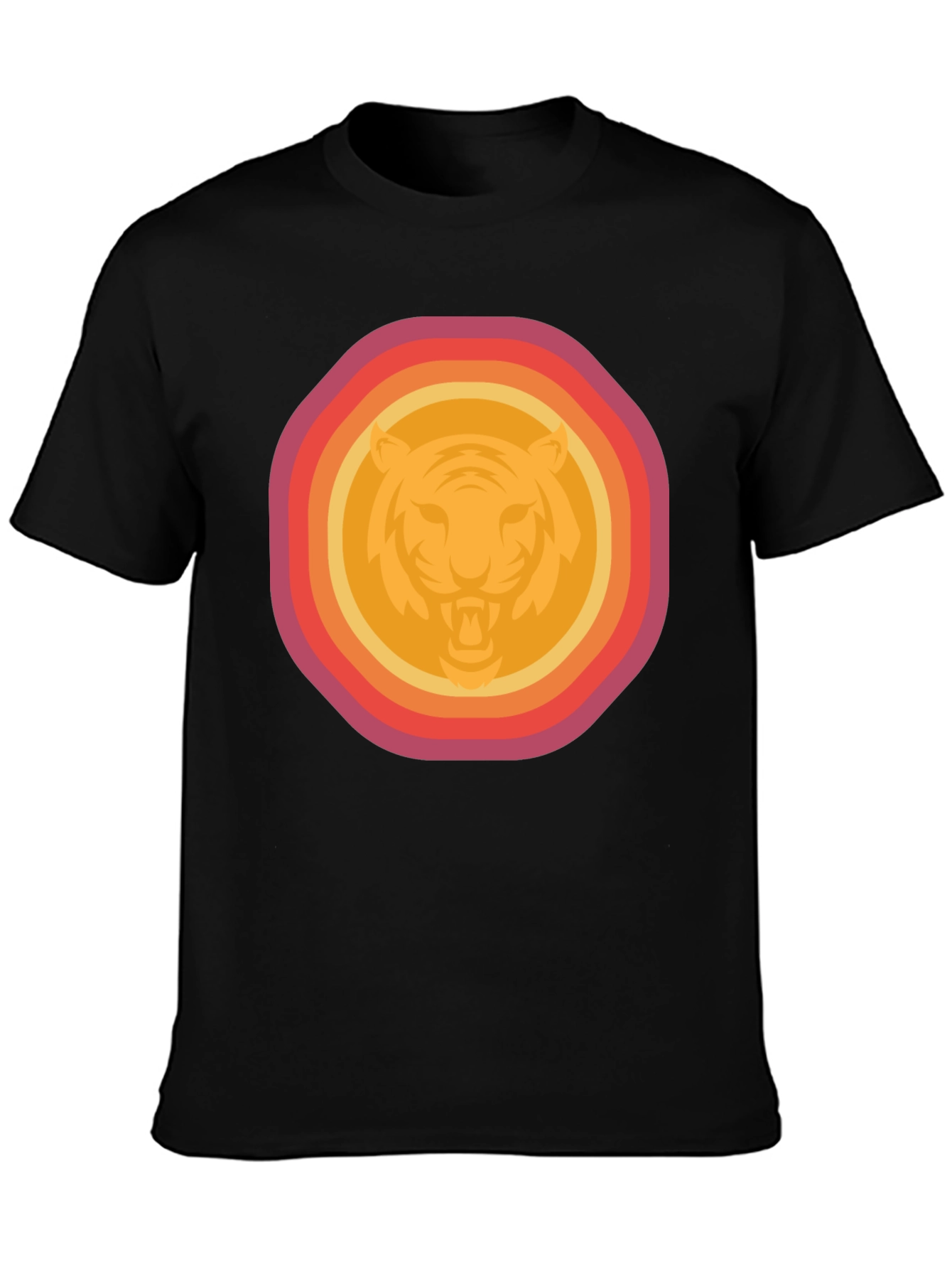 Retro Tiger Graphic Tee - Mens Black T-Shirt