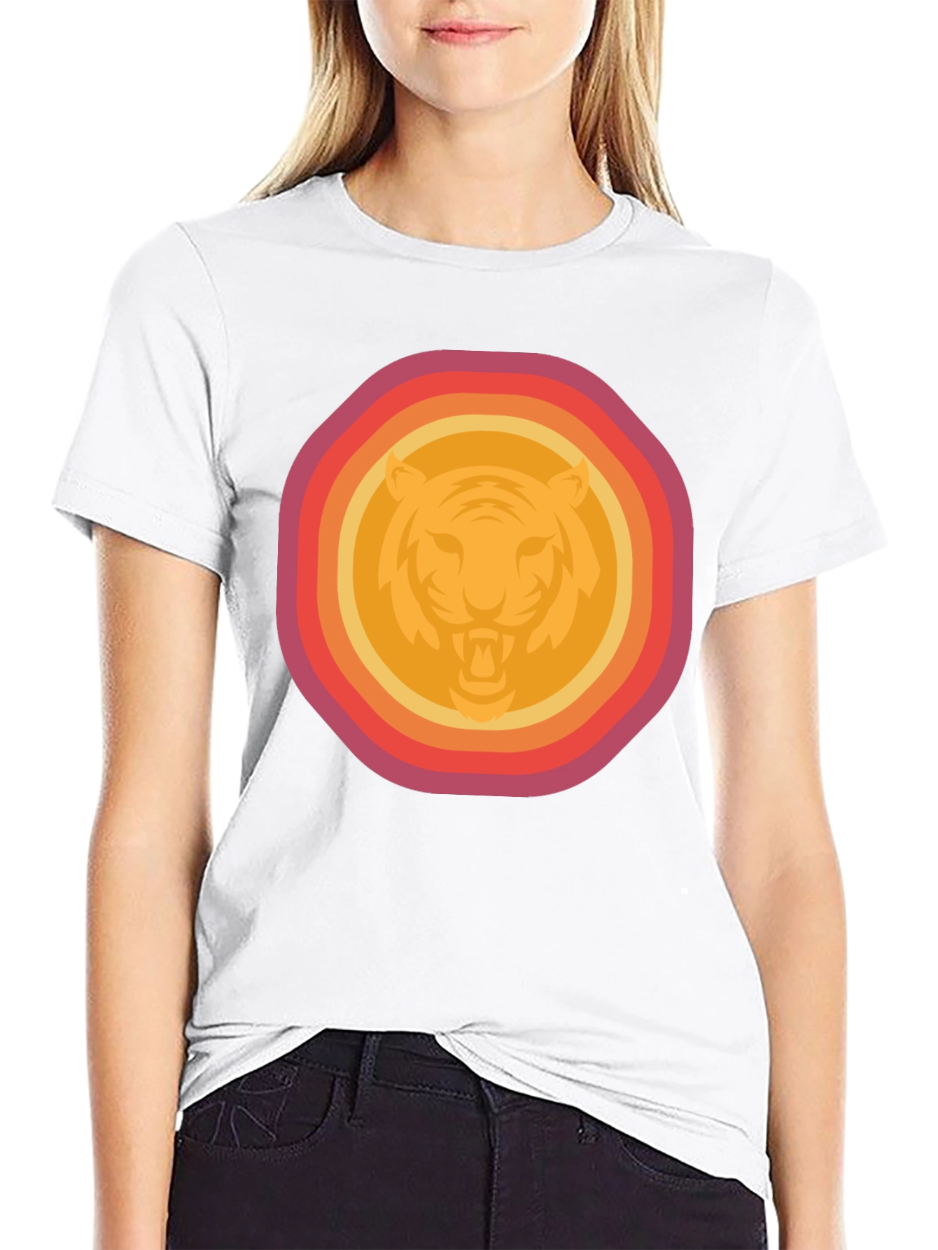 Retro Tiger Graphic Tee - Mens Black T-Shirt