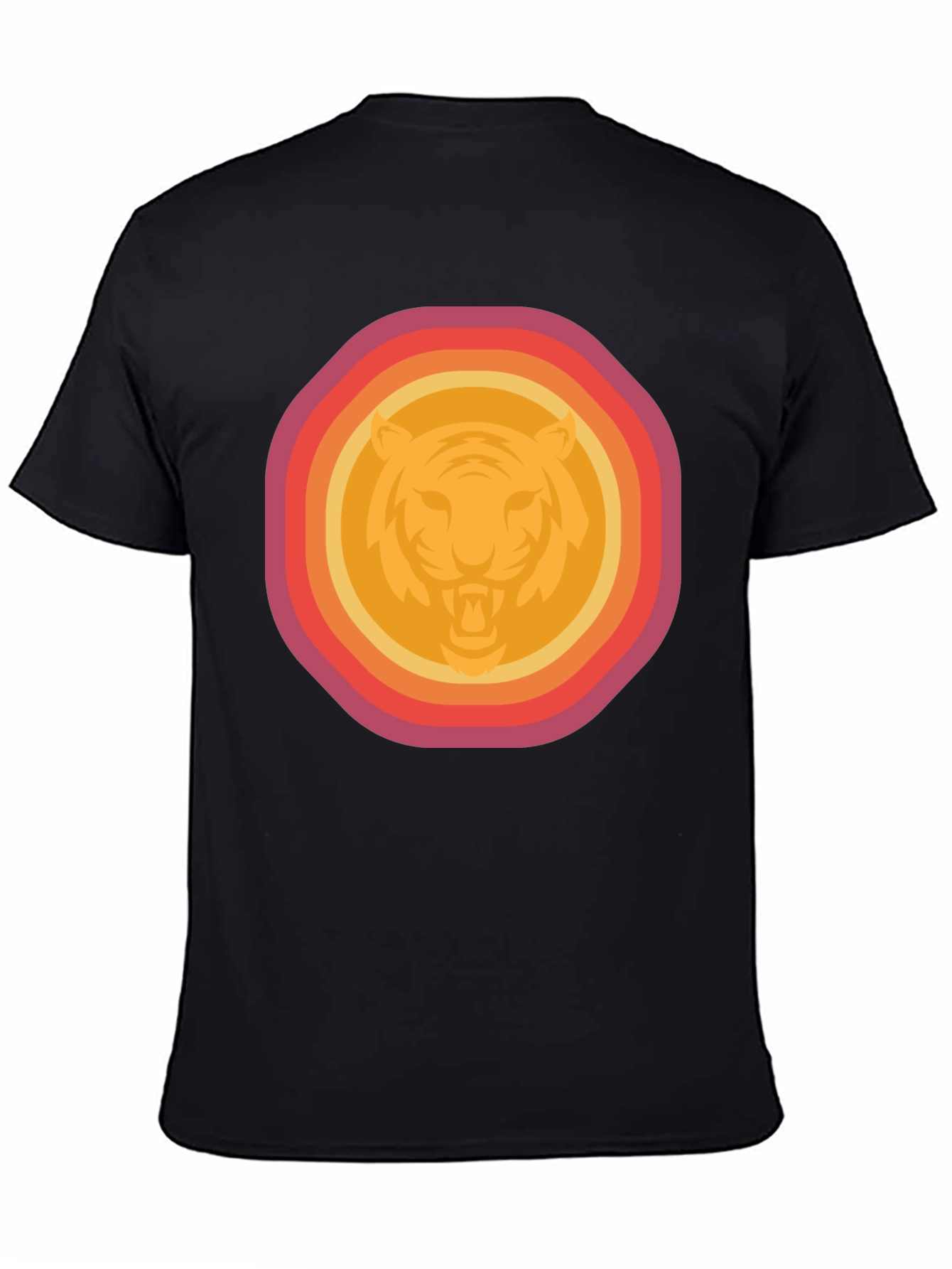 Retro Tiger Graphic Tee - Mens Black T-Shirt