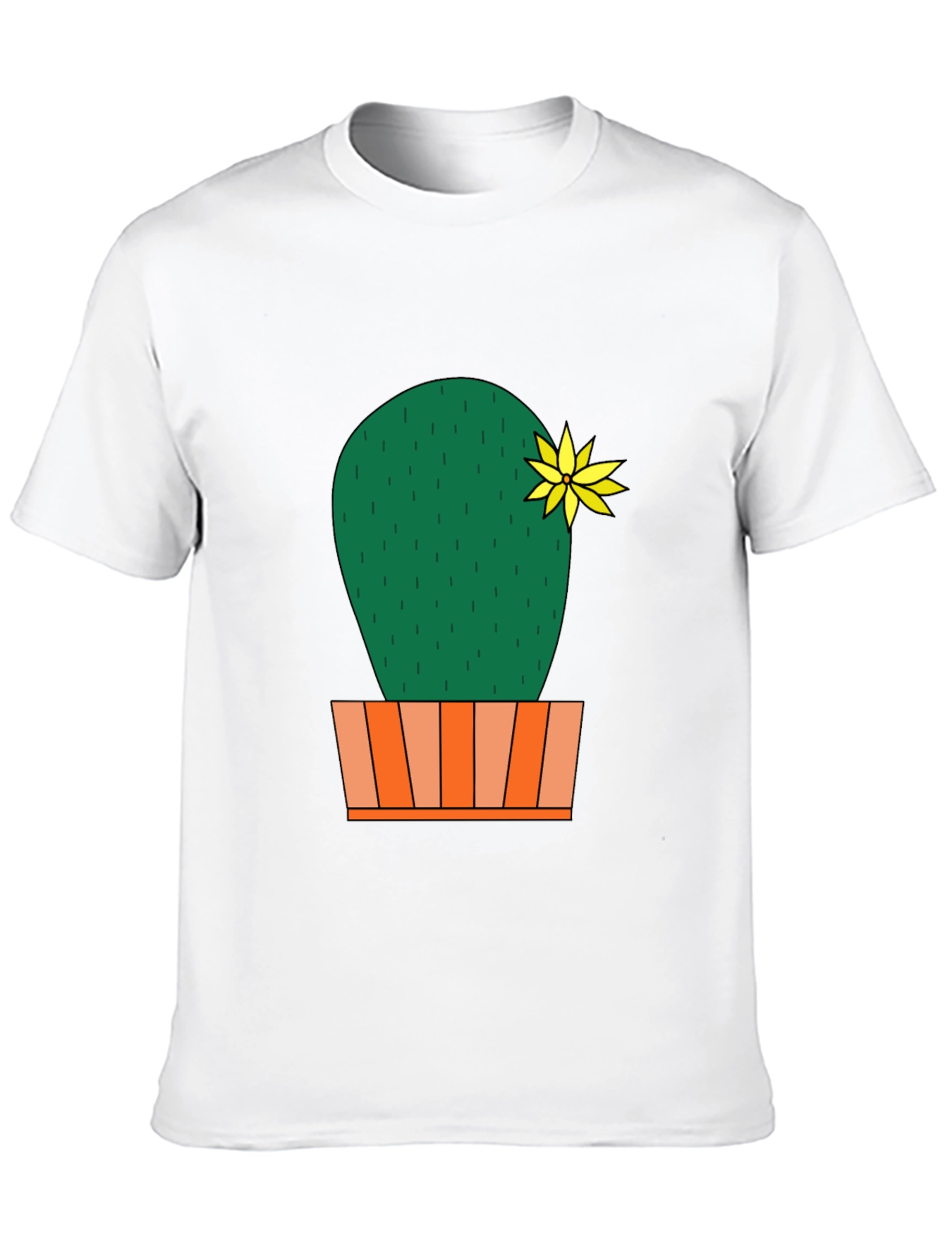 Cactus Flower Graphic Print Mens Black T-Shirt
