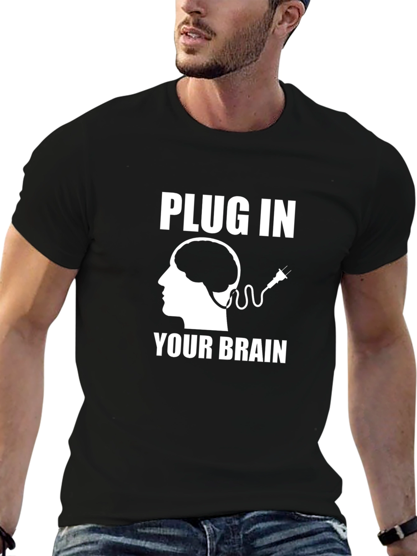 Plug In Your Brain Graphic Tee - Unisex T-Shirt