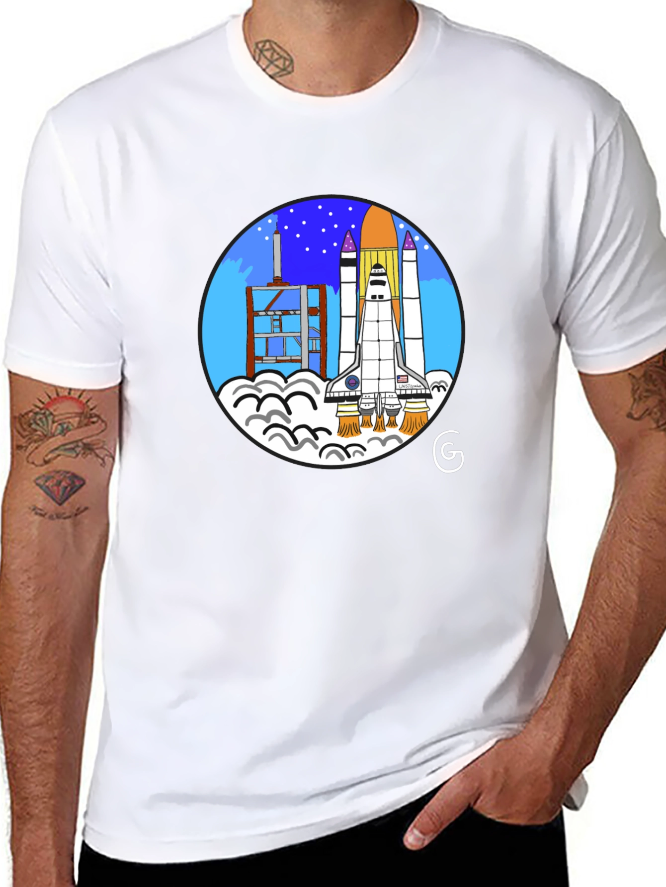 Space Shuttle Launch Graphic T-Shirt