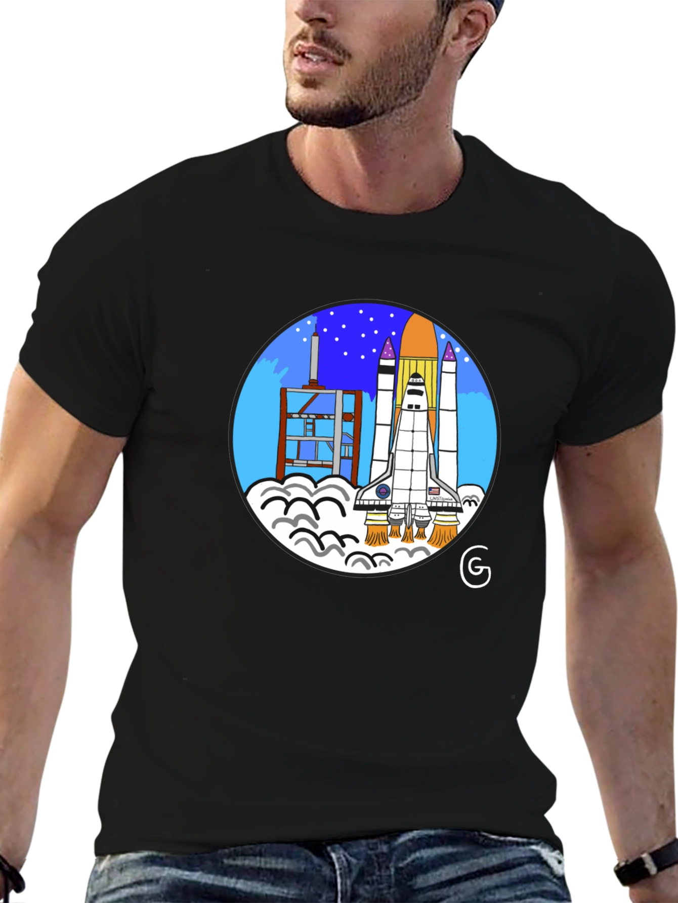 Space Shuttle Launch Graphic T-Shirt