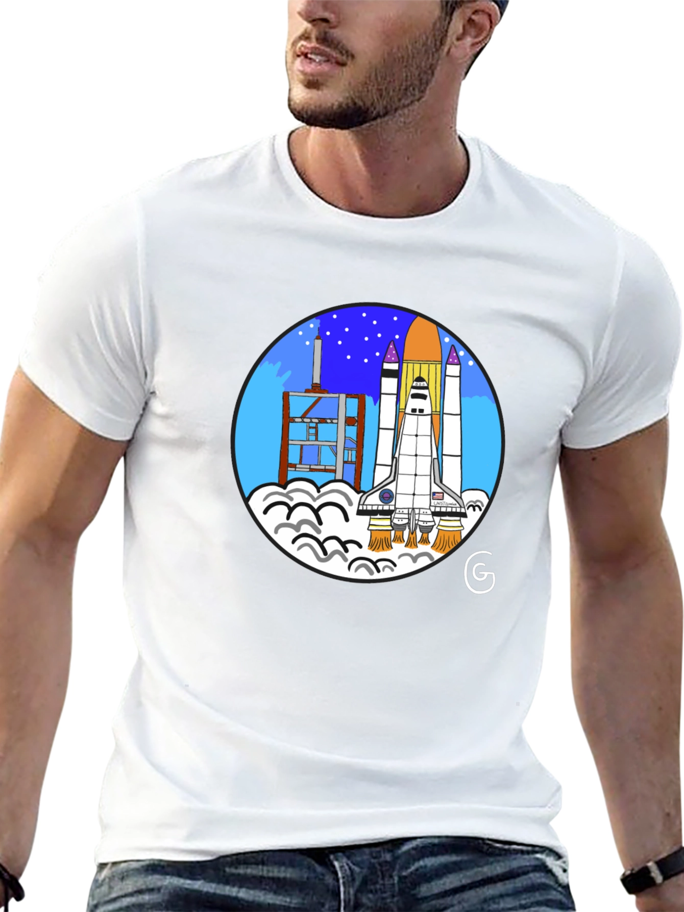 Space Shuttle Launch Graphic T-Shirt