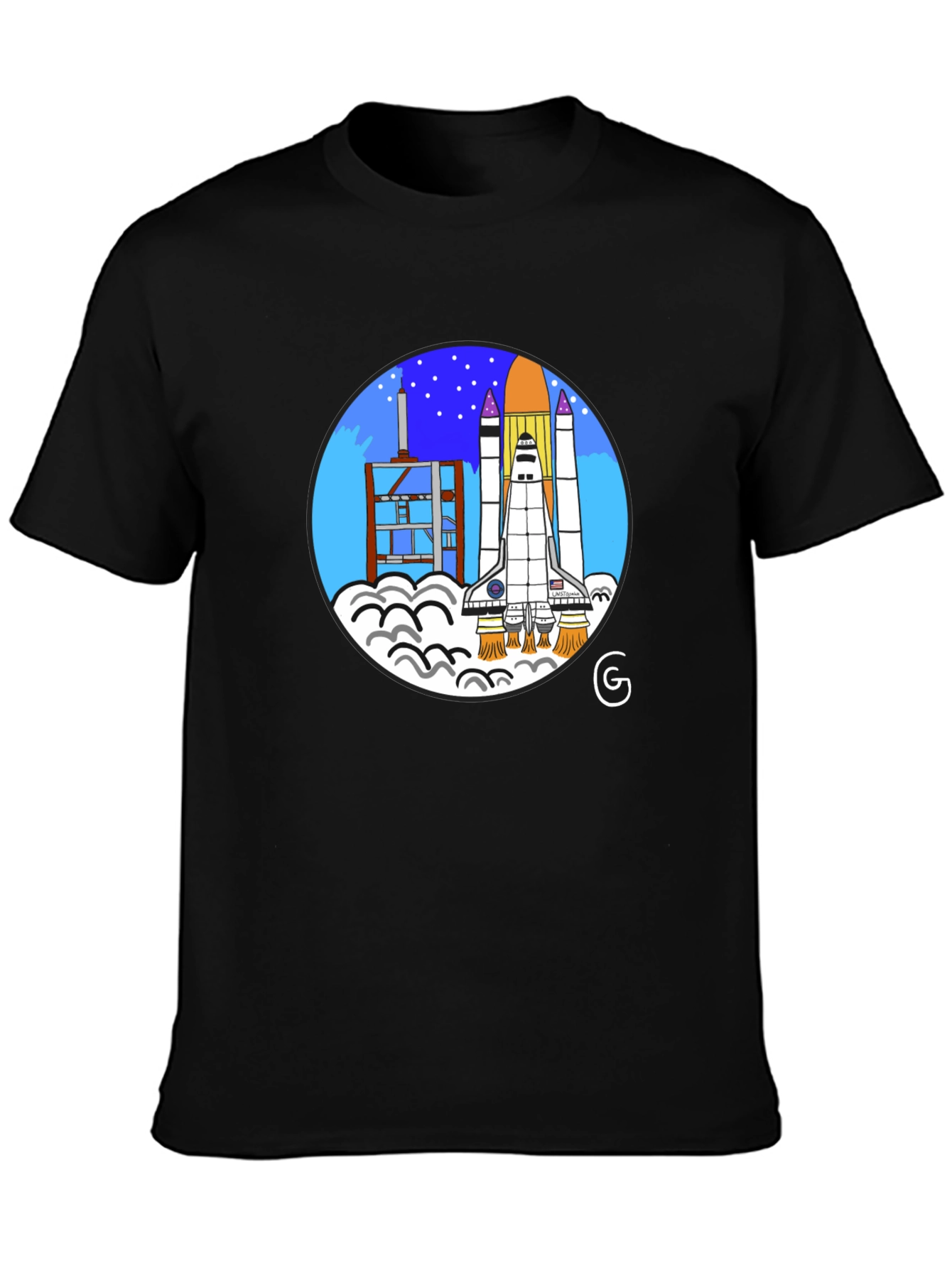 Space Shuttle Launch Graphic T-Shirt