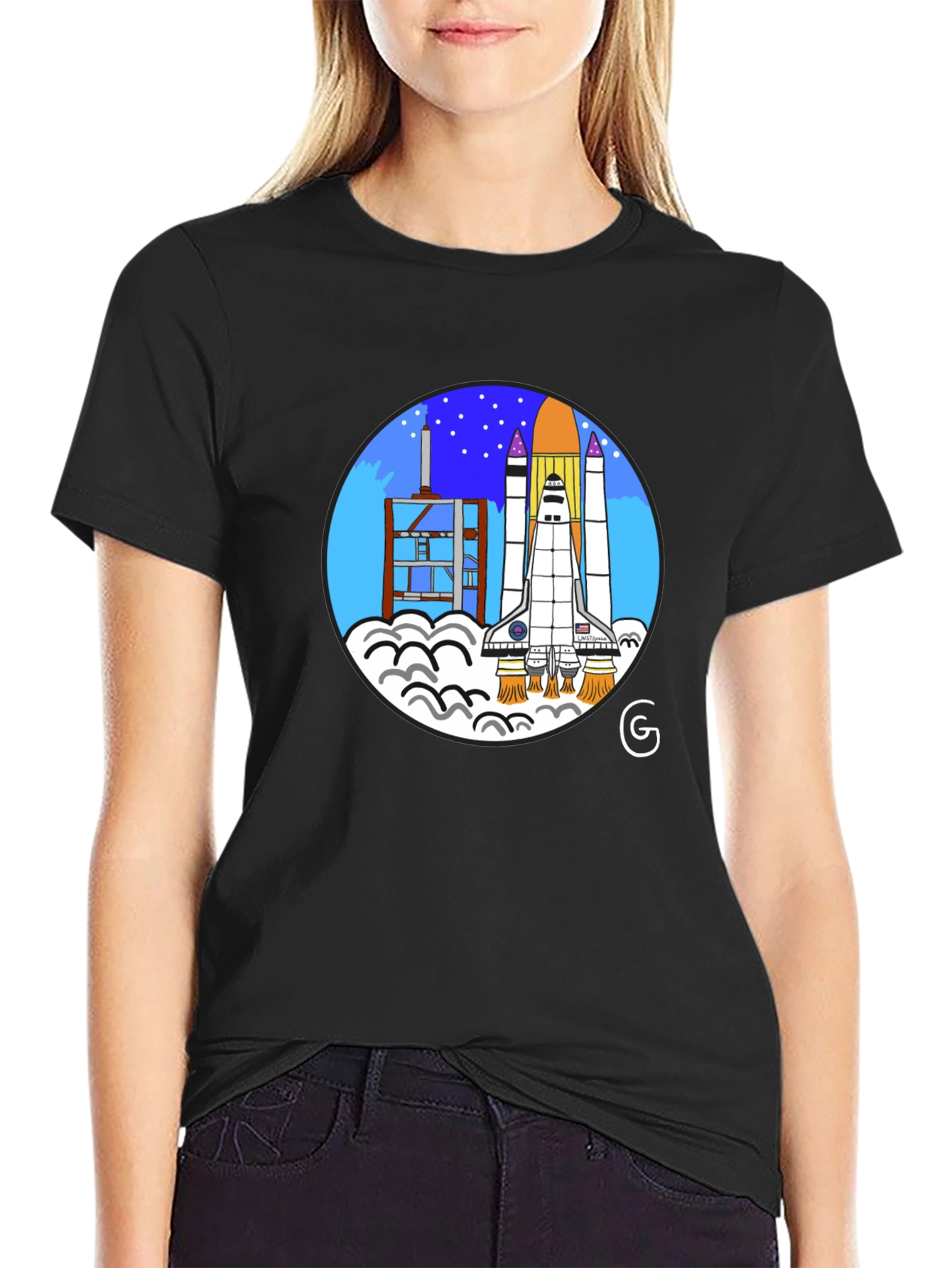 Space Shuttle Launch Graphic T-Shirt