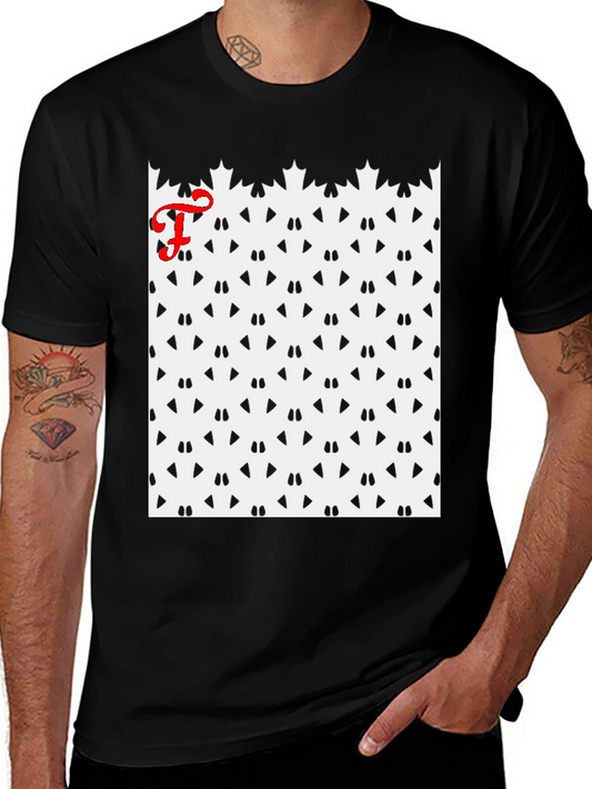 Patterned Tee with Initial