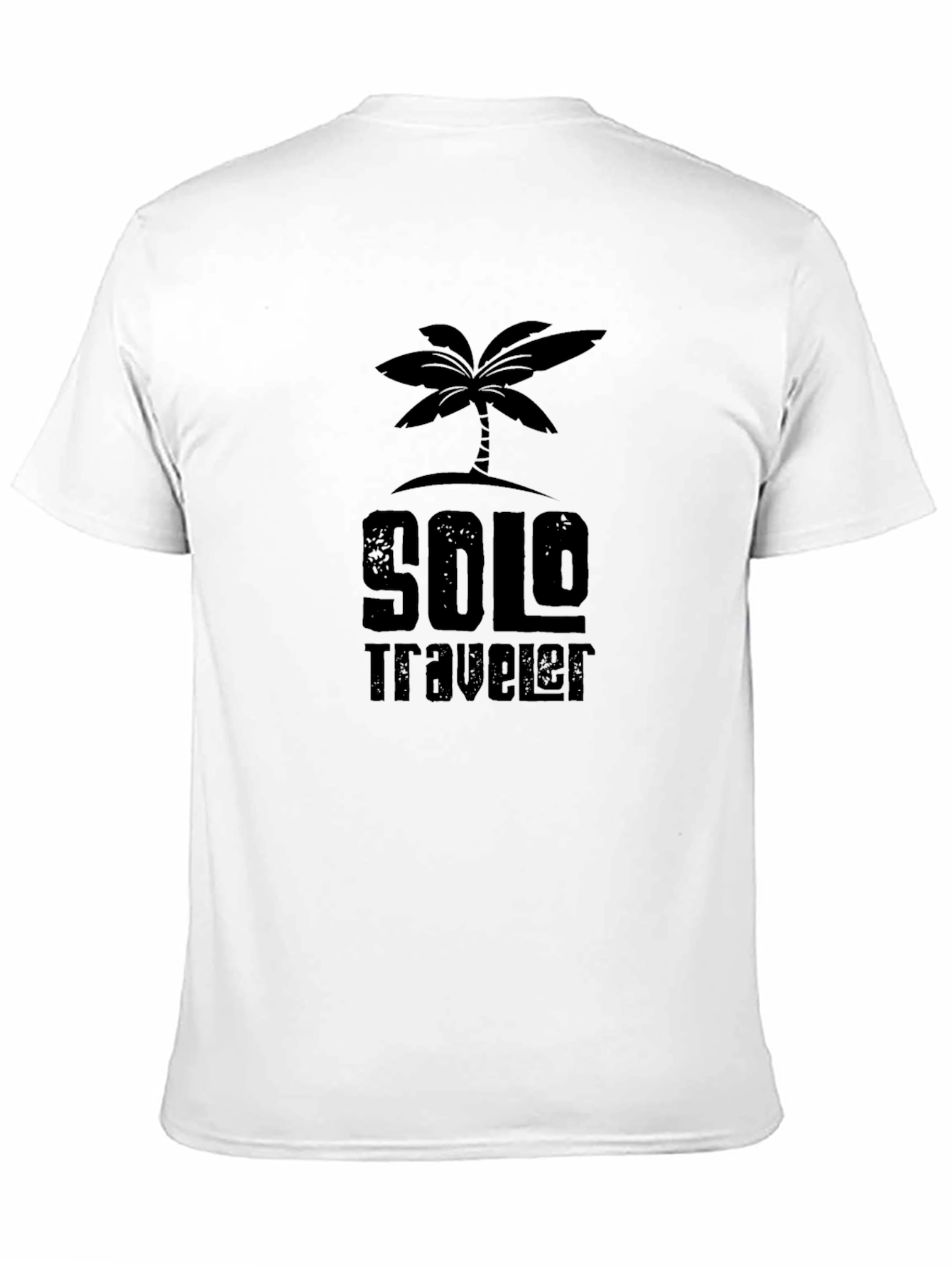 Solo Traveler Palm Tree Graphic Black T-Shirt