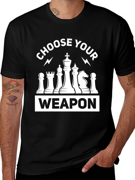 Choose Your Weapon Chess T-Shirt - Black
