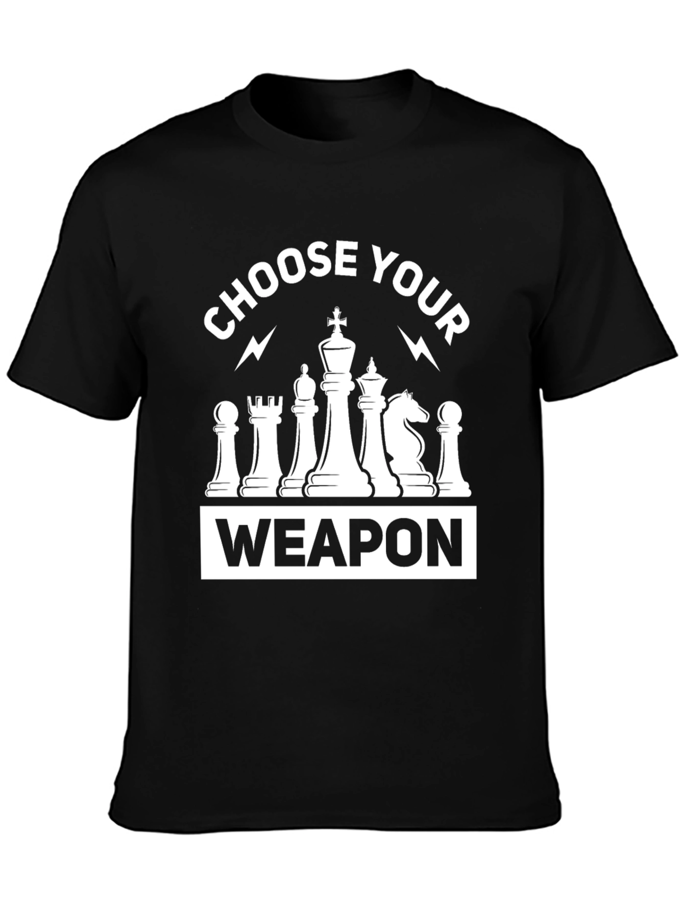 Choose Your Weapon Chess T-Shirt - Black