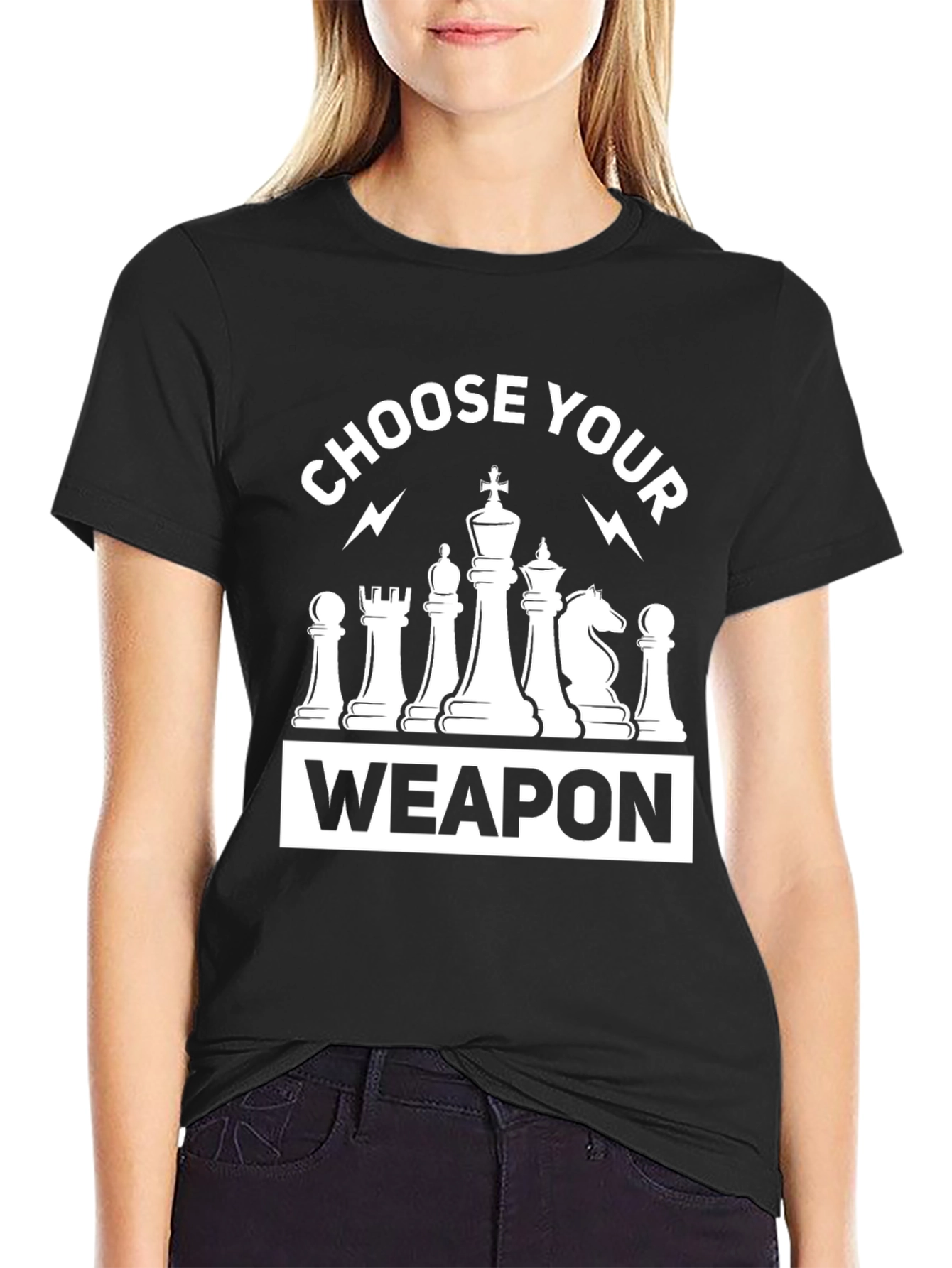Choose Your Weapon Chess T-Shirt - Black