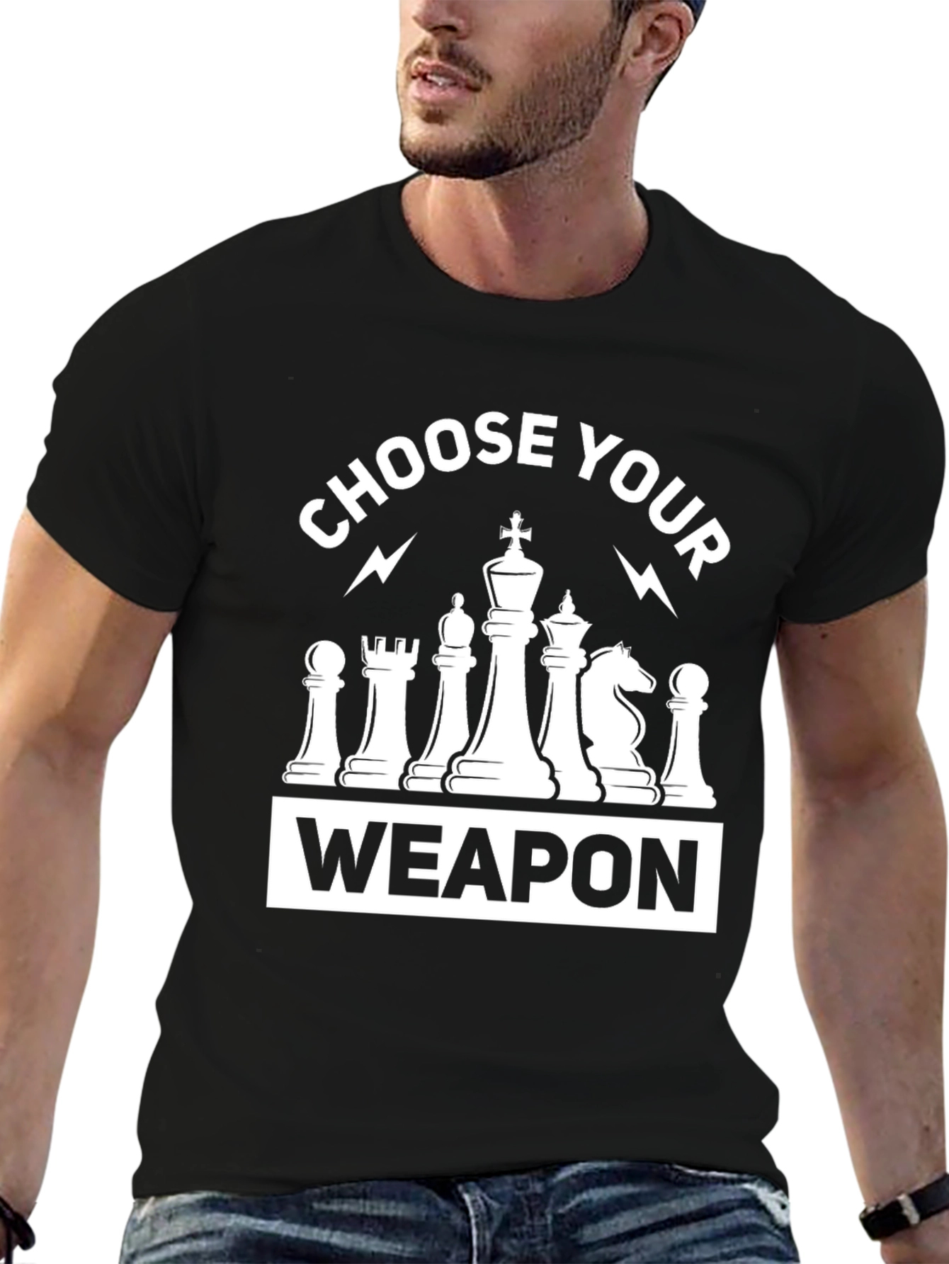 Choose Your Weapon Chess T-Shirt - Black