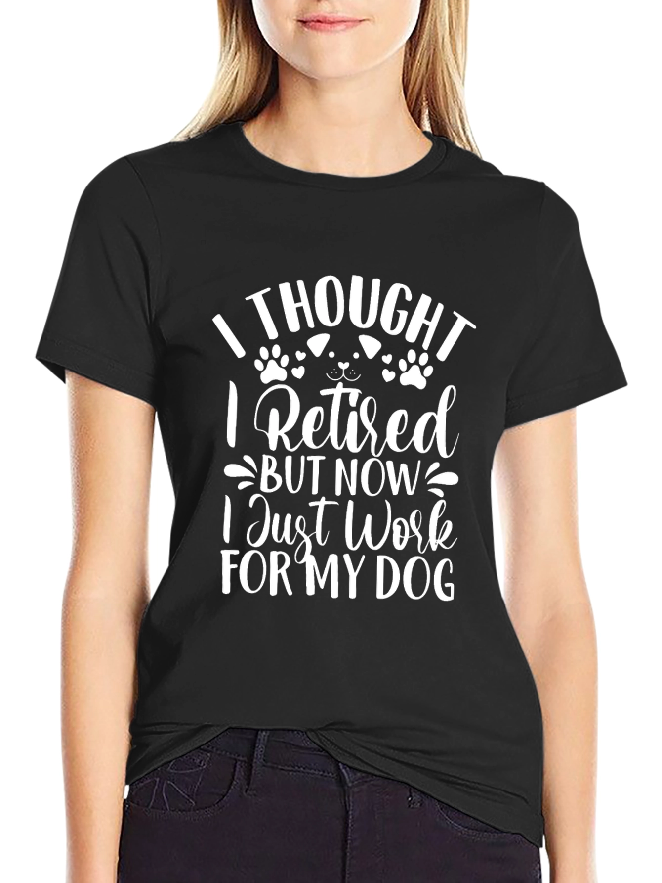Retired For My Dog Black T-Shirt