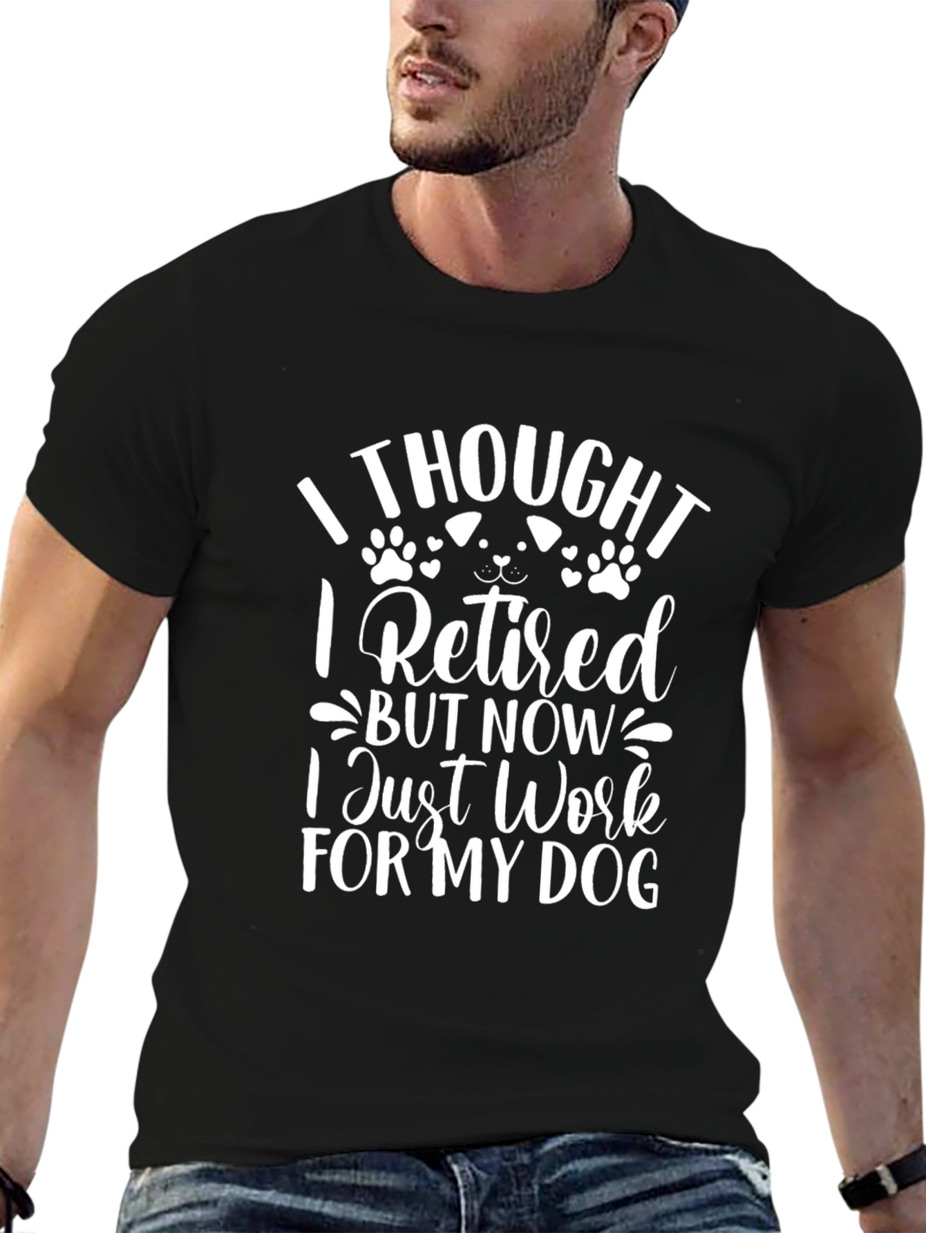 Retired For My Dog Black T-Shirt