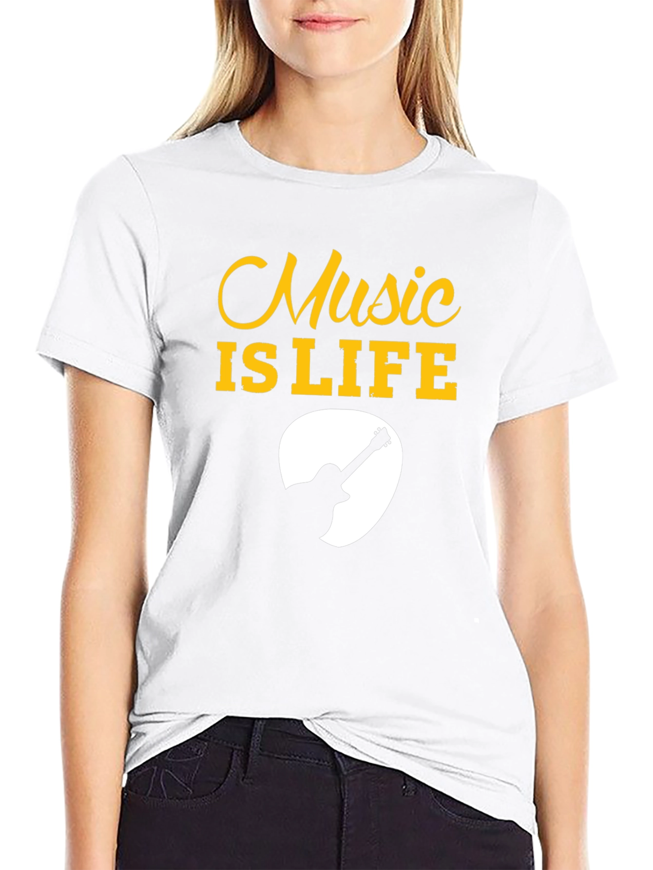 Music is Life Guitar Pick Graphic Tee