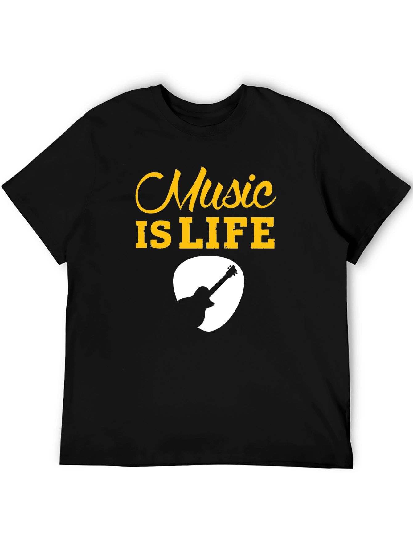 Music is Life Guitar Pick Graphic Tee