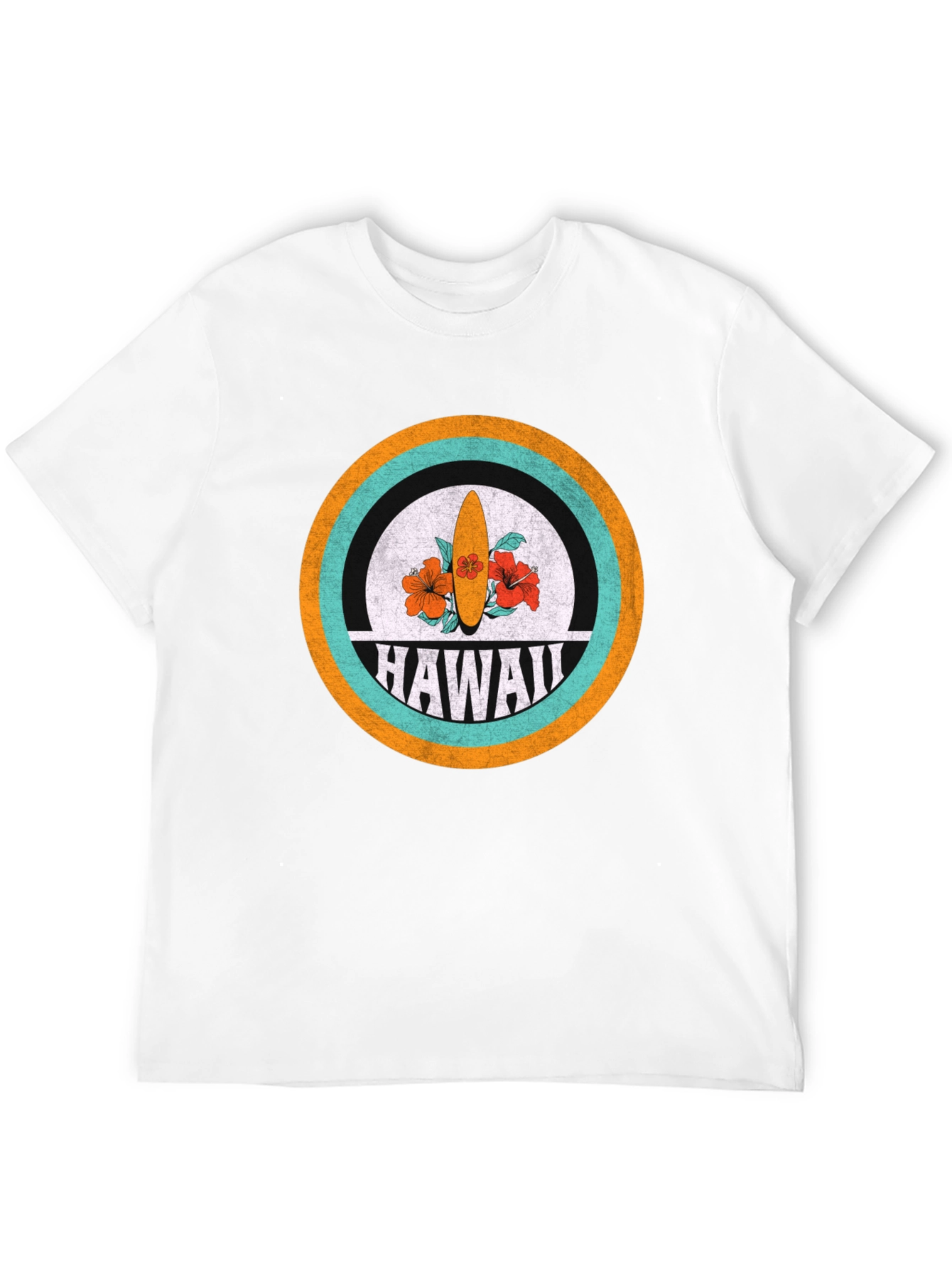 Hawaii Surfboard Graphic Tee - Retro Style