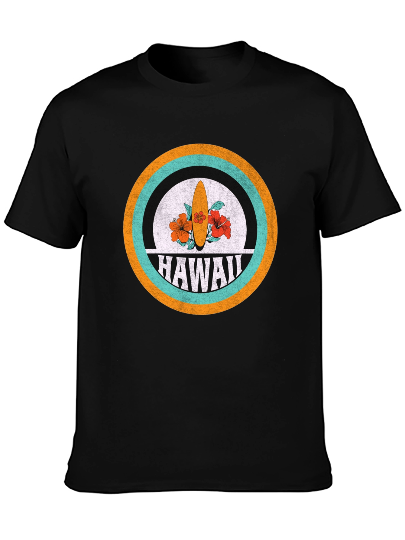 Hawaii Surfboard Graphic Tee - Retro Style