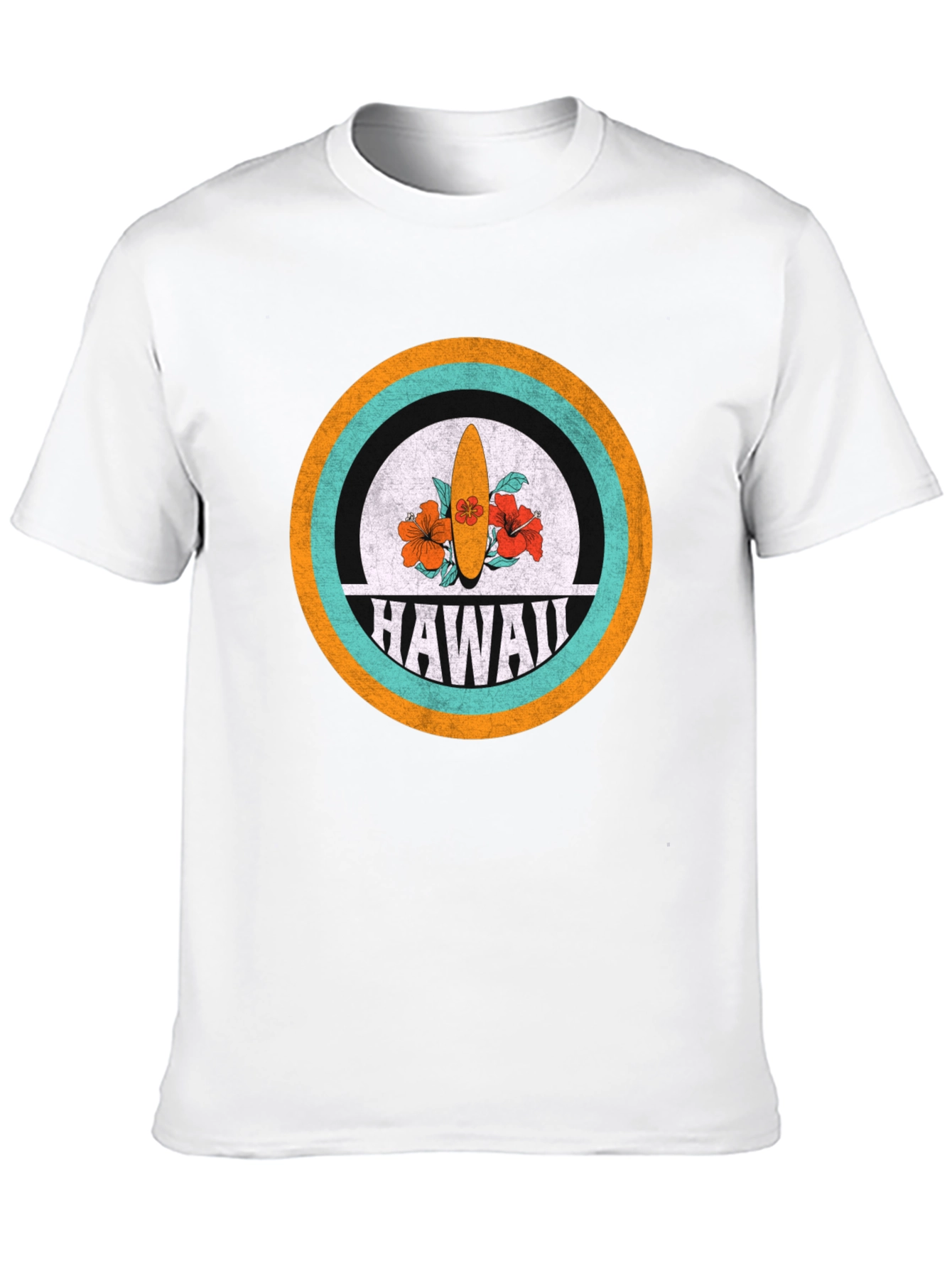 Hawaii Surfboard Graphic Tee - Retro Style