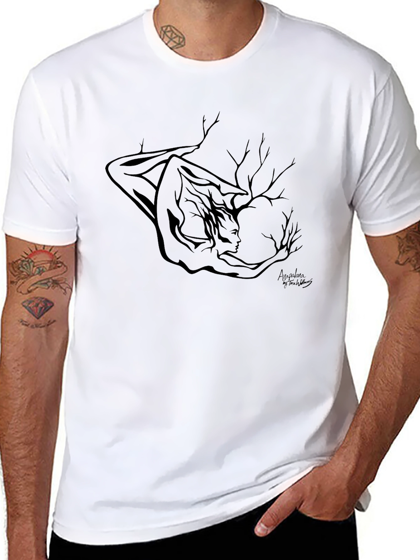 Nature Spirit Graphic Tee - Black Cotton T-Shirt