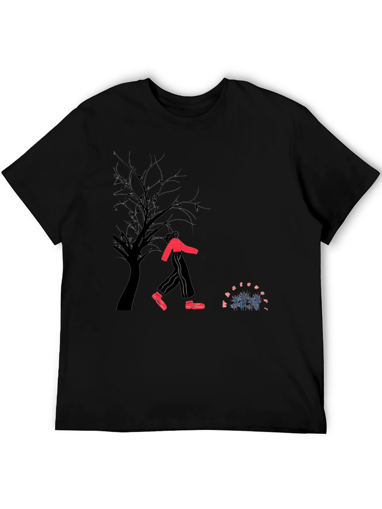 Urban Graphic Tee: Red Suit Silhouette
