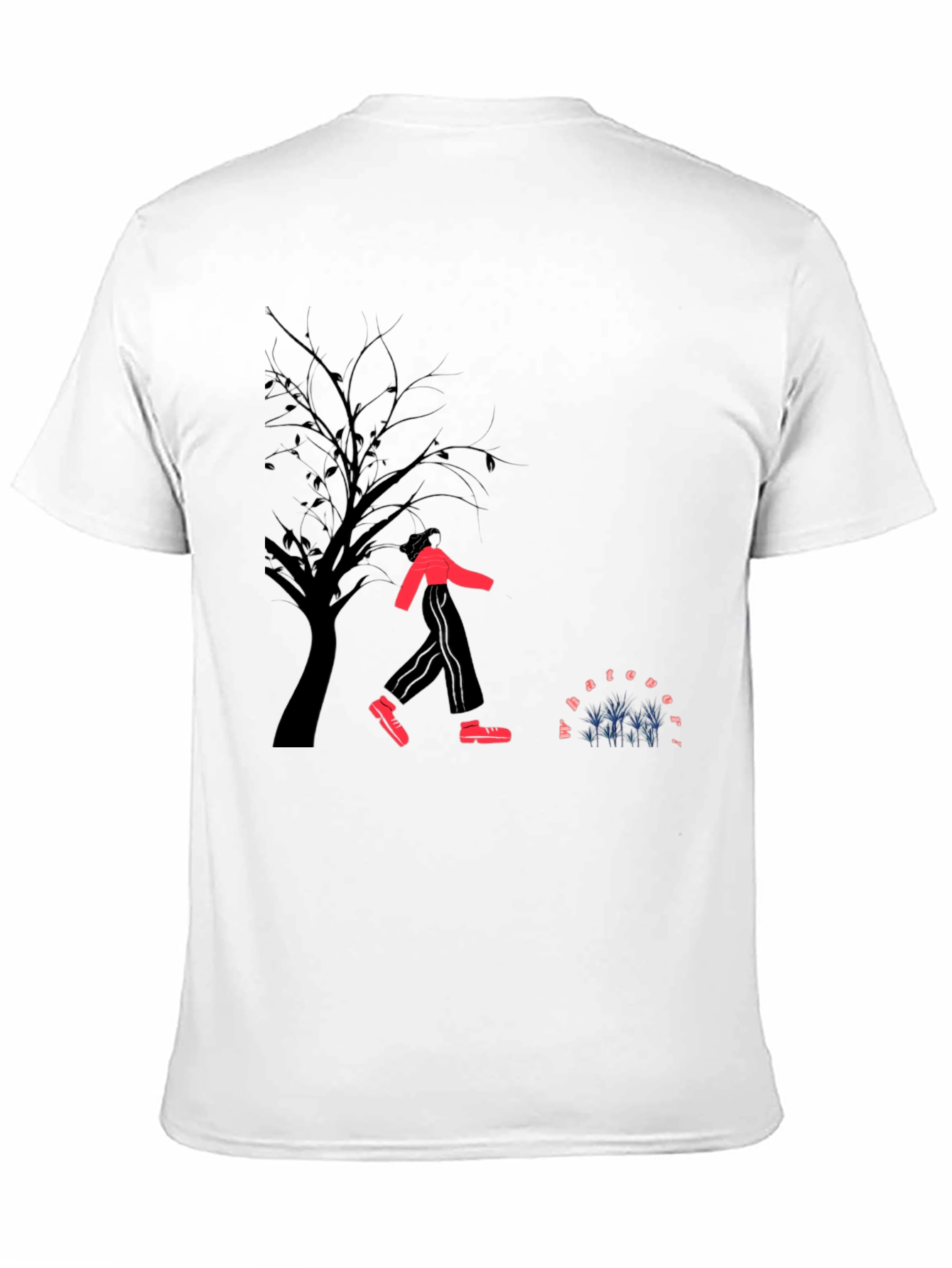 Urban Graphic Tee: Red Suit Silhouette