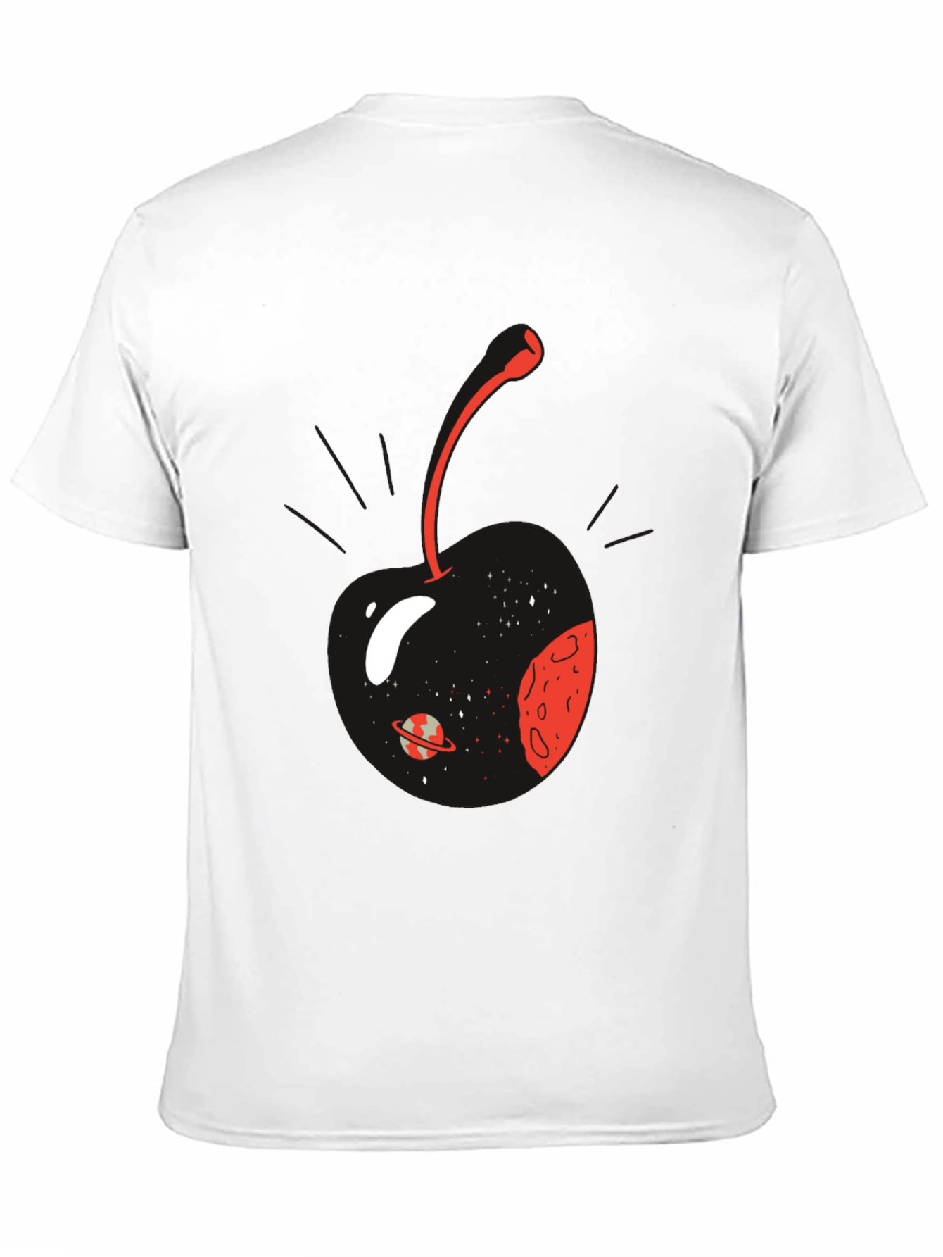 Cosmic Cherry Graphic T-Shirt - Mens Black Tee