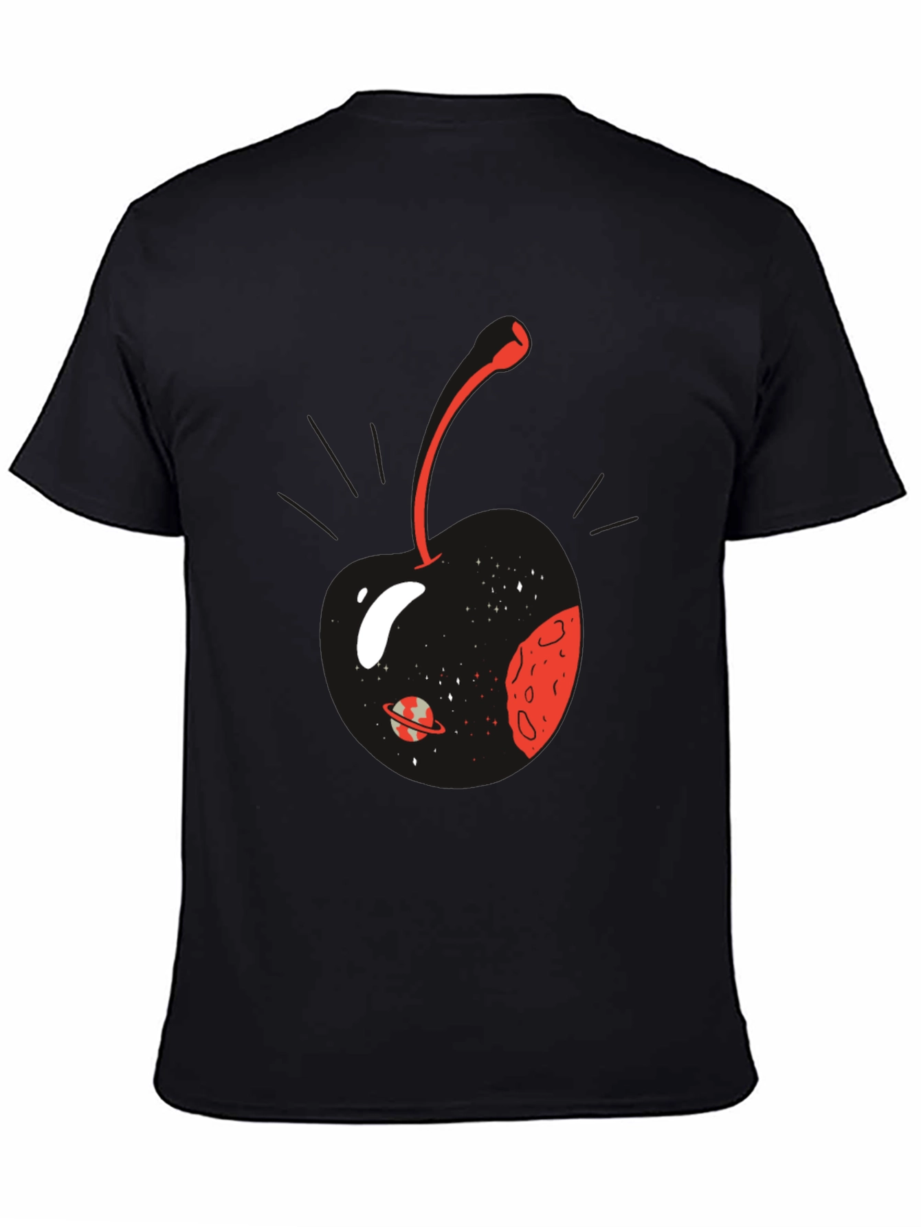 Cosmic Cherry Graphic T-Shirt - Mens Black Tee