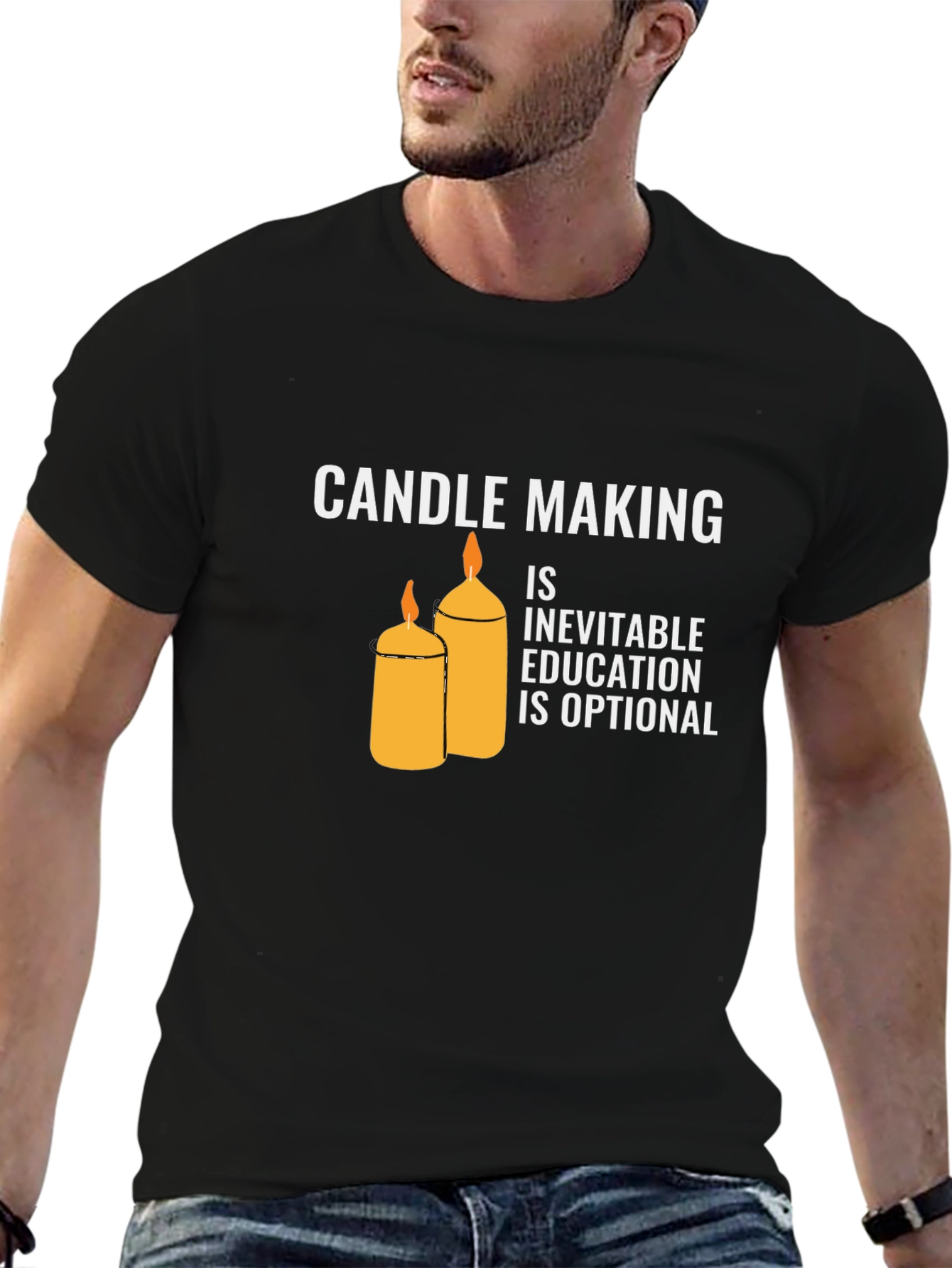 Candle Making T-Shirt: Inevitable Education Optional