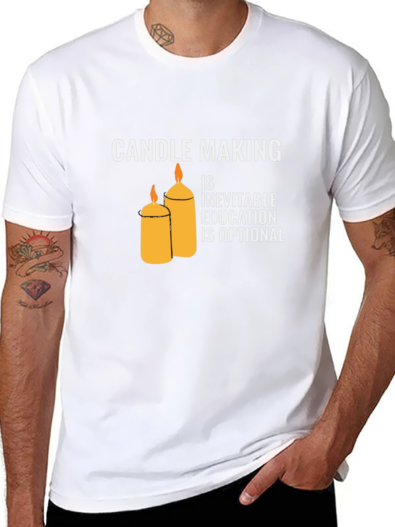 Candle Making T-Shirt: Inevitable Education Optional