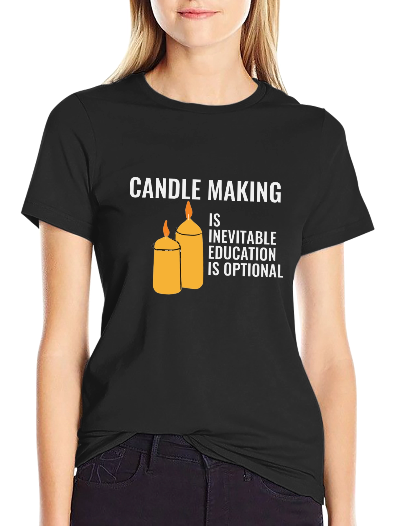 Candle Making T-Shirt: Inevitable Education Optional