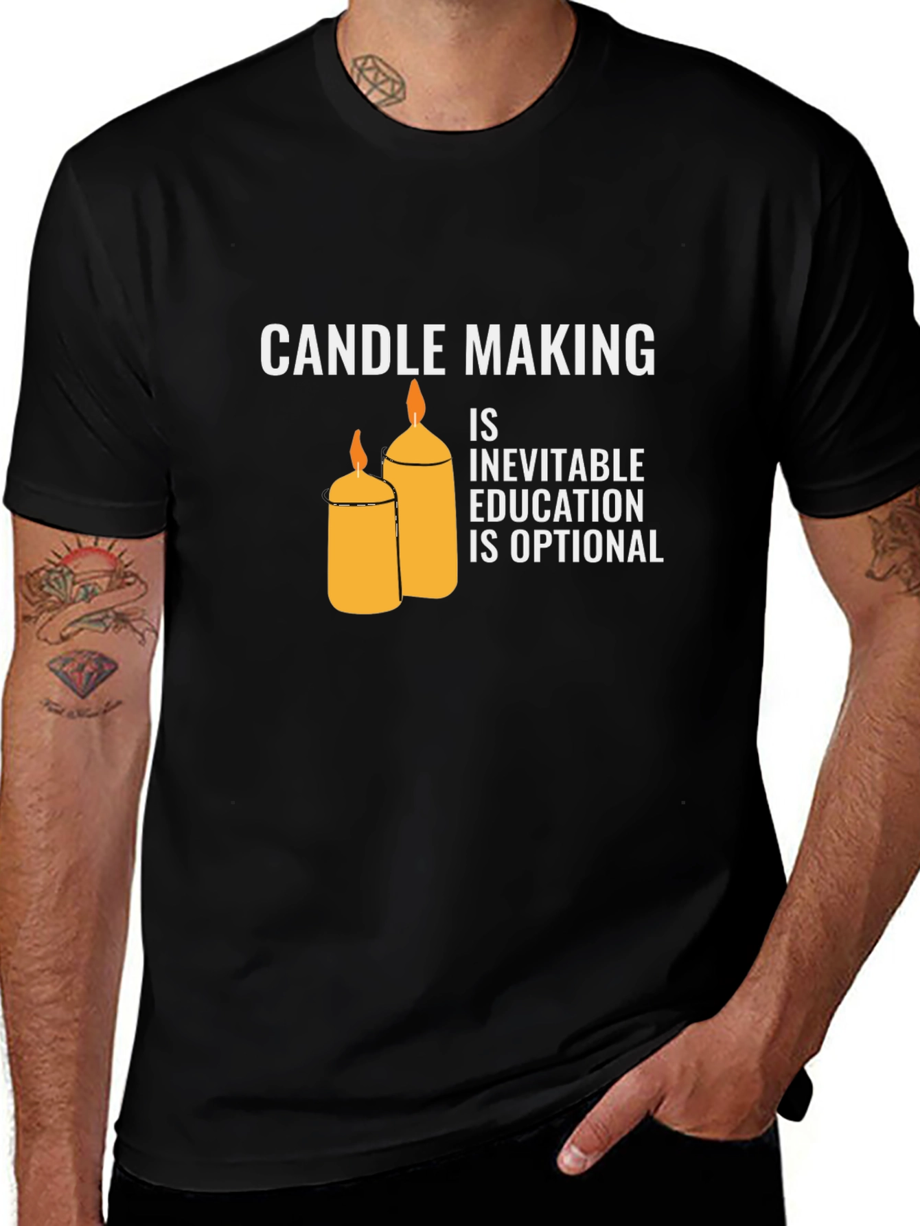 Candle Making T-Shirt: Inevitable Education Optional