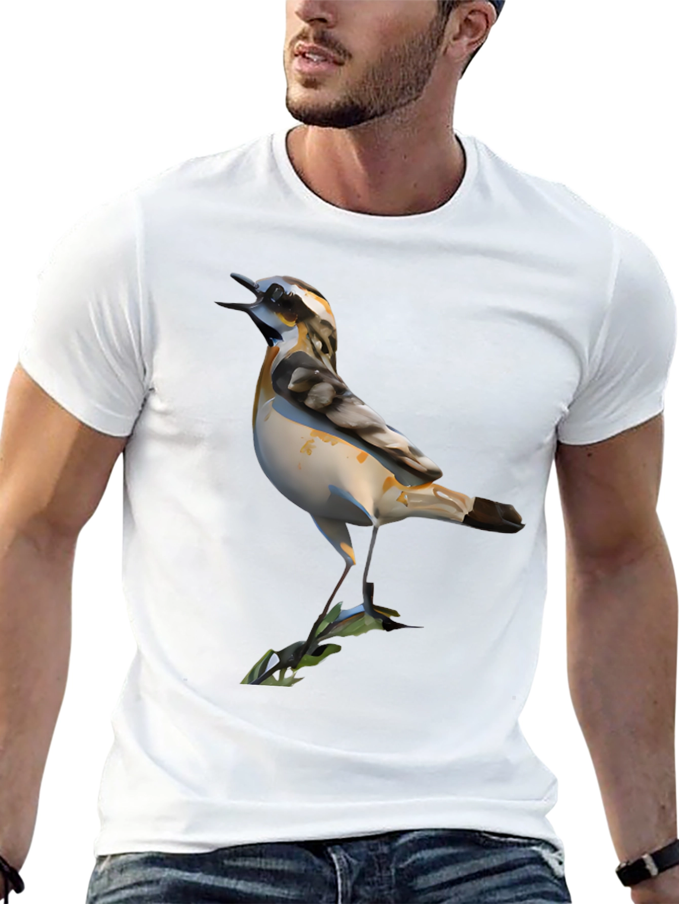 Bird Graphic Black T-Shirt for Men