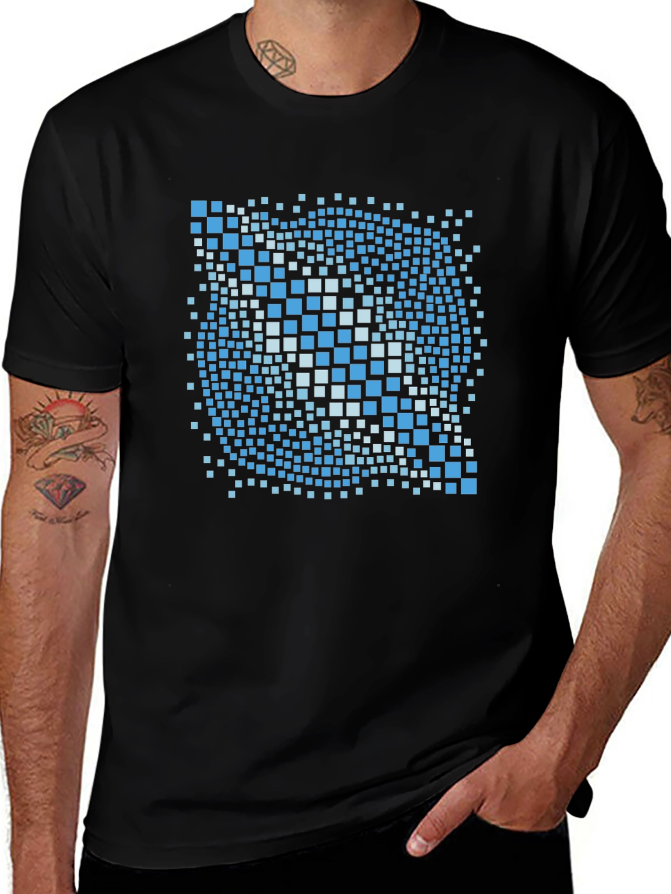 Pixelated Art Black T-Shirt