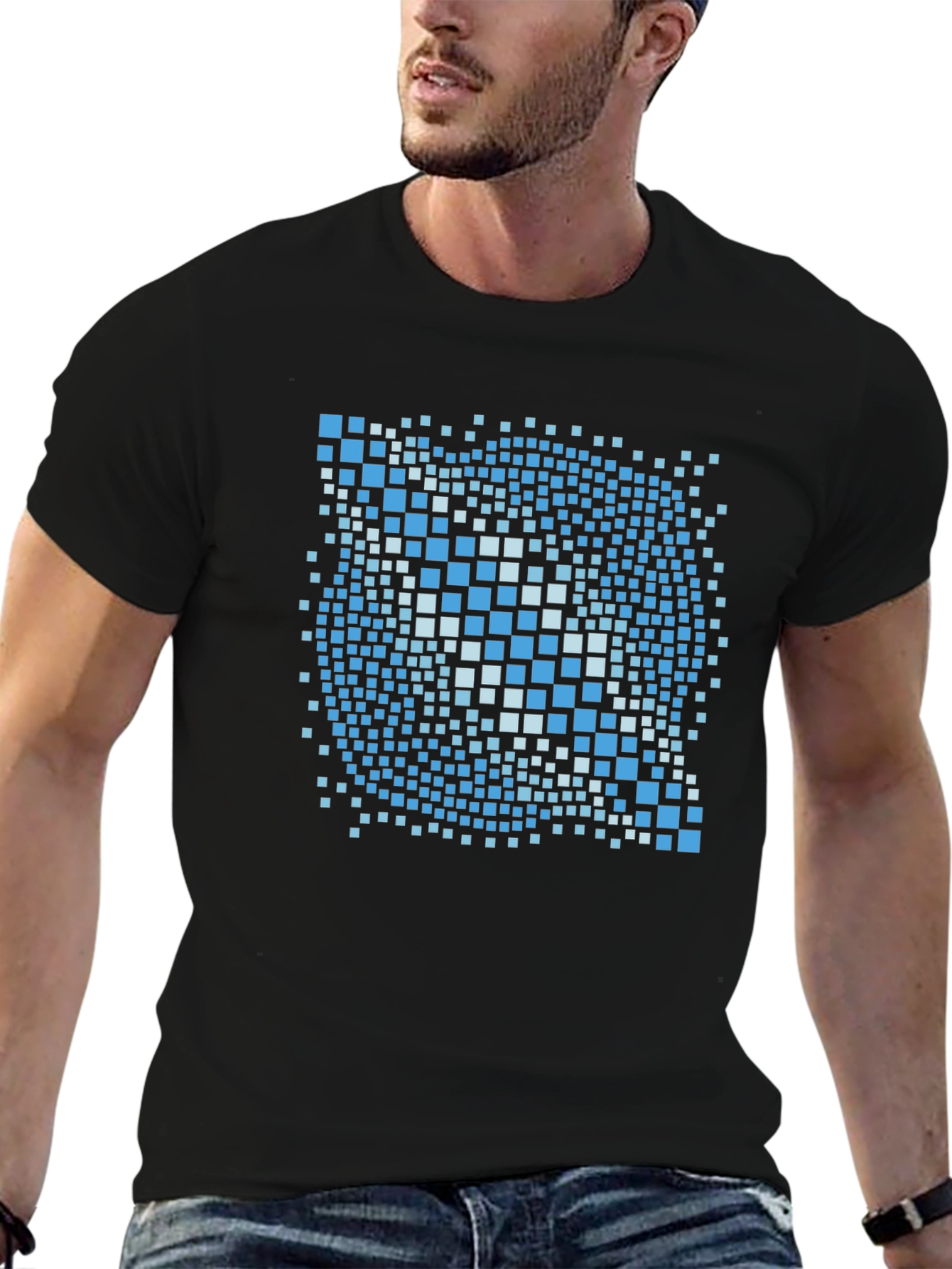 Pixelated Art Black T-Shirt