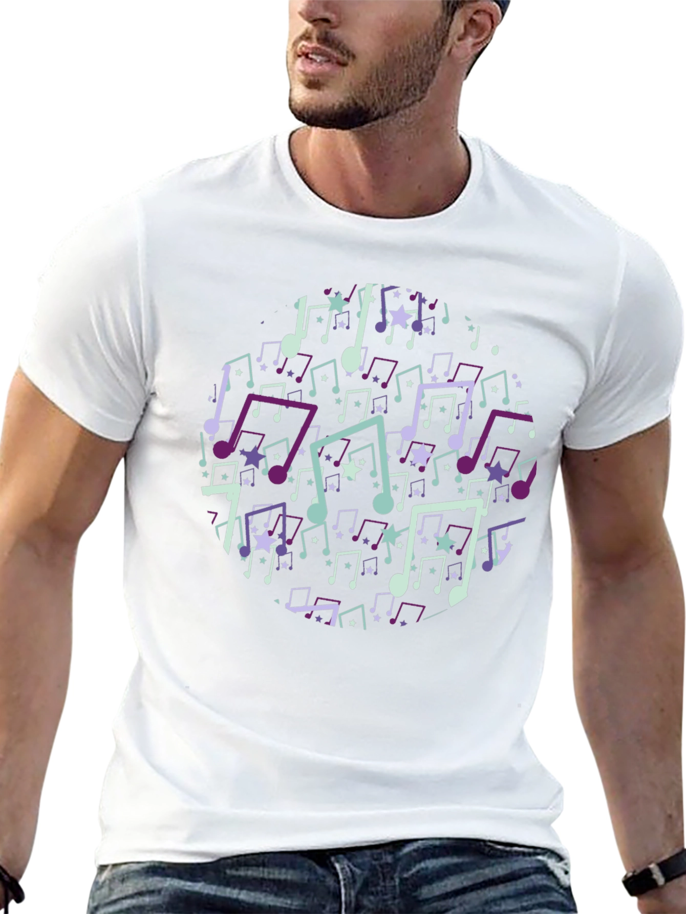 Musical Note T-Shirt - Black Cotton Tee