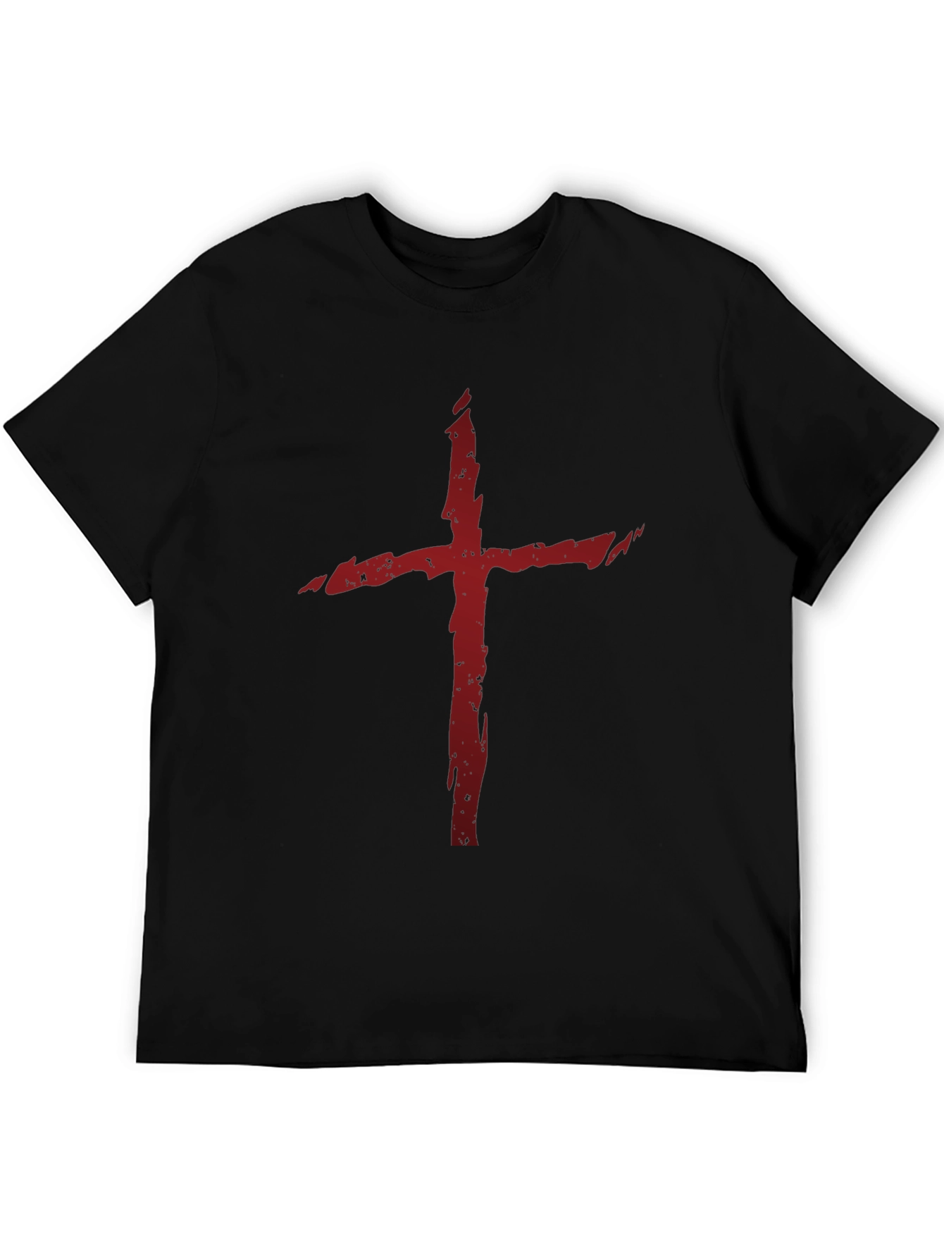 Grunge Red Cross Graphic T-Shirt
