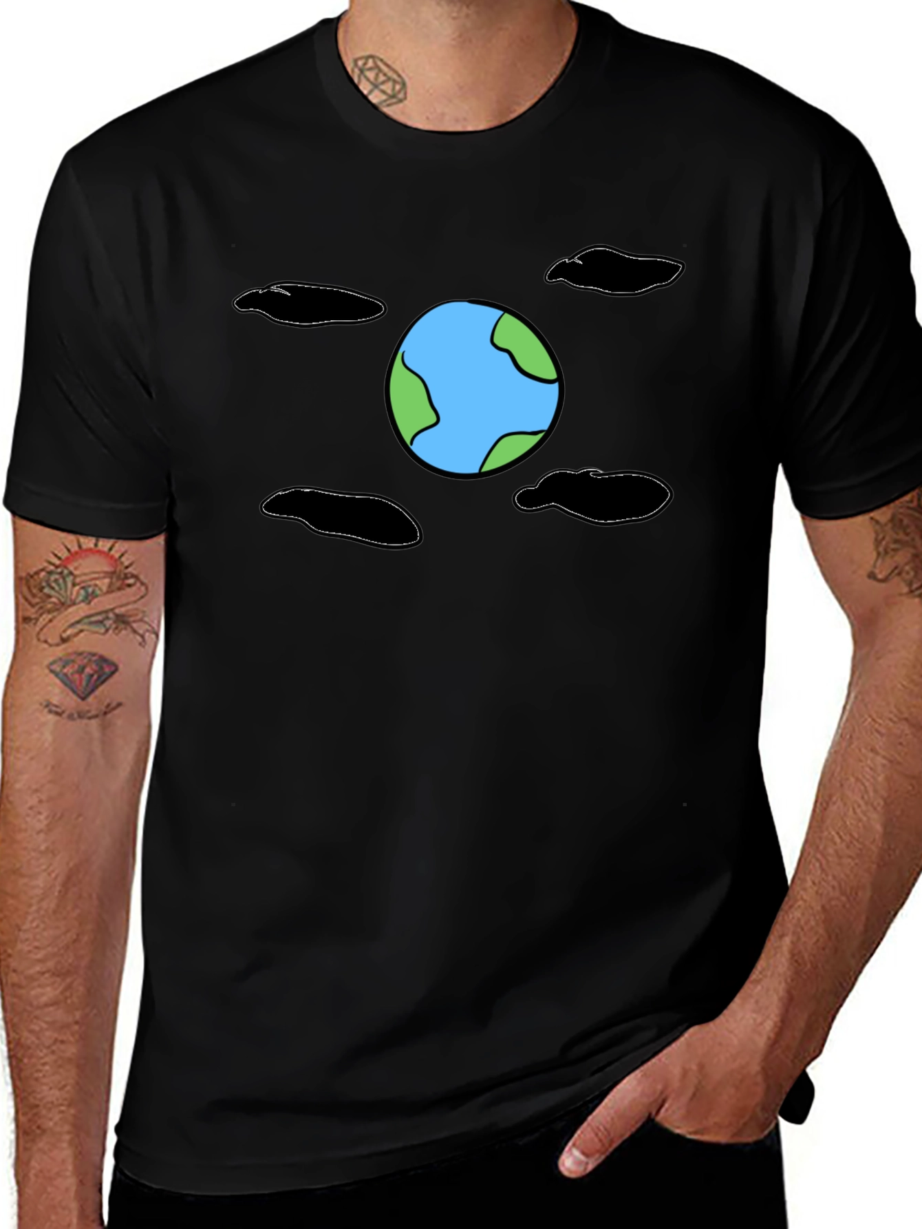Earth Graphic Black T-Shirt