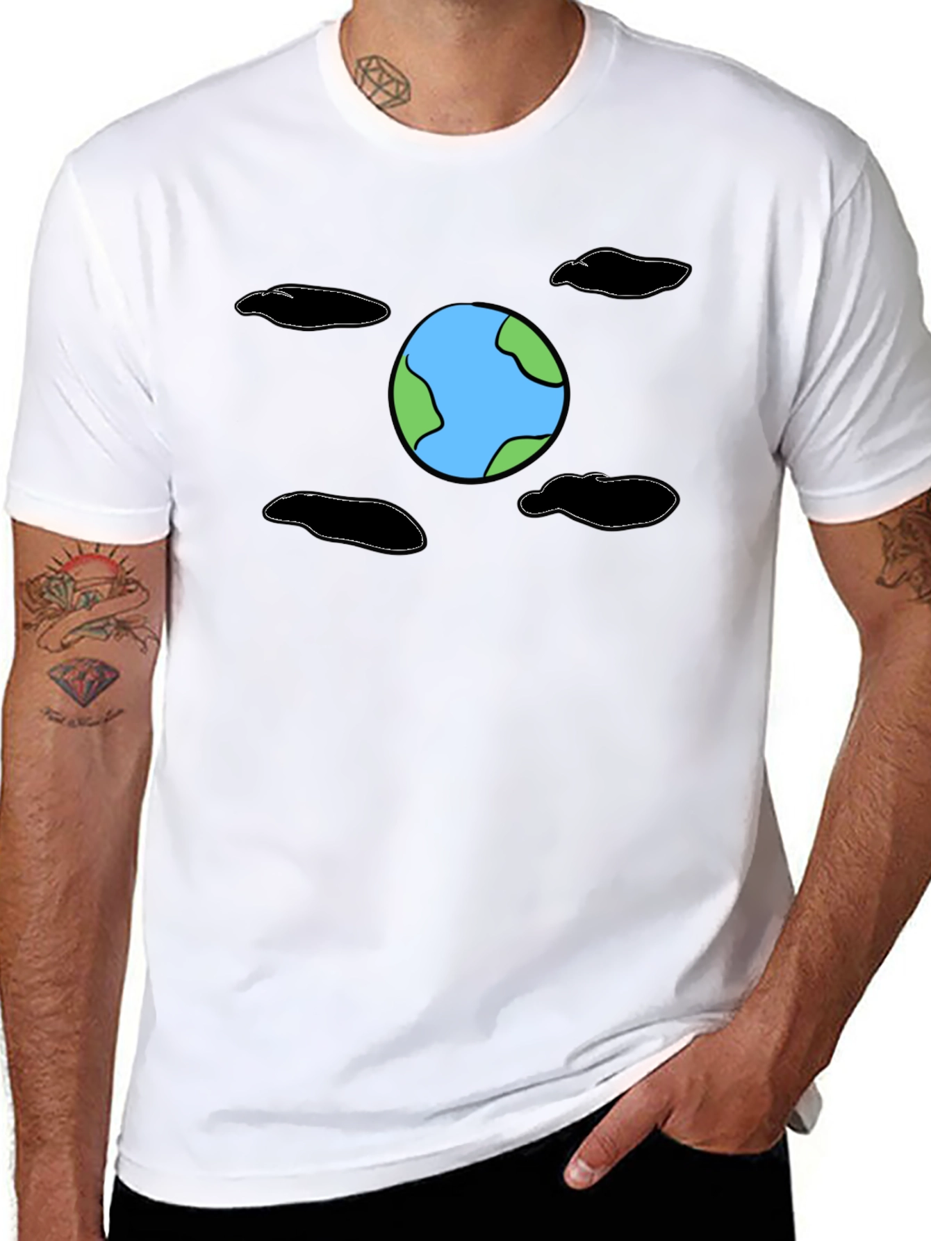 Earth Graphic Black T-Shirt