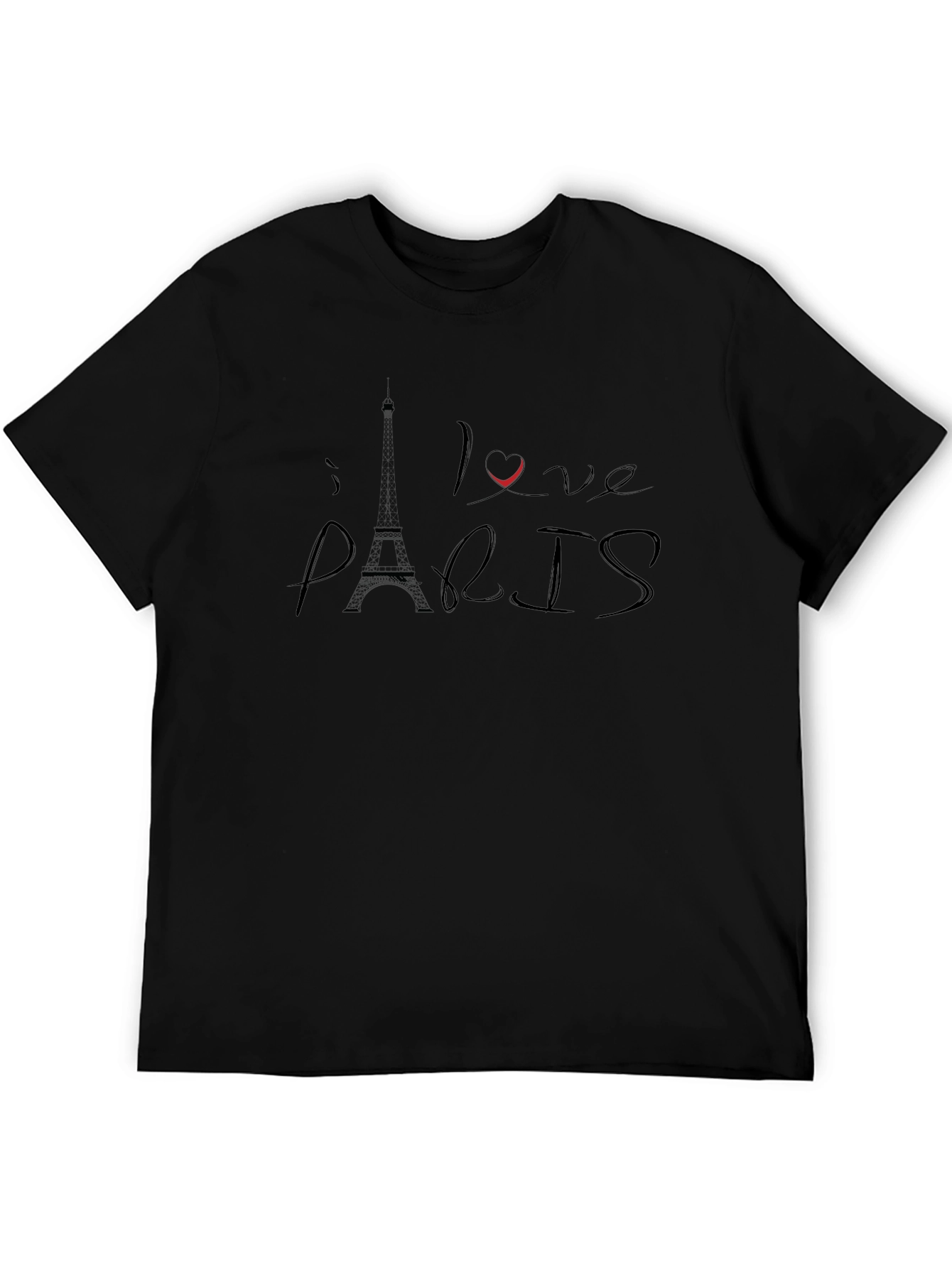 I Love Paris Black Graphic Tee