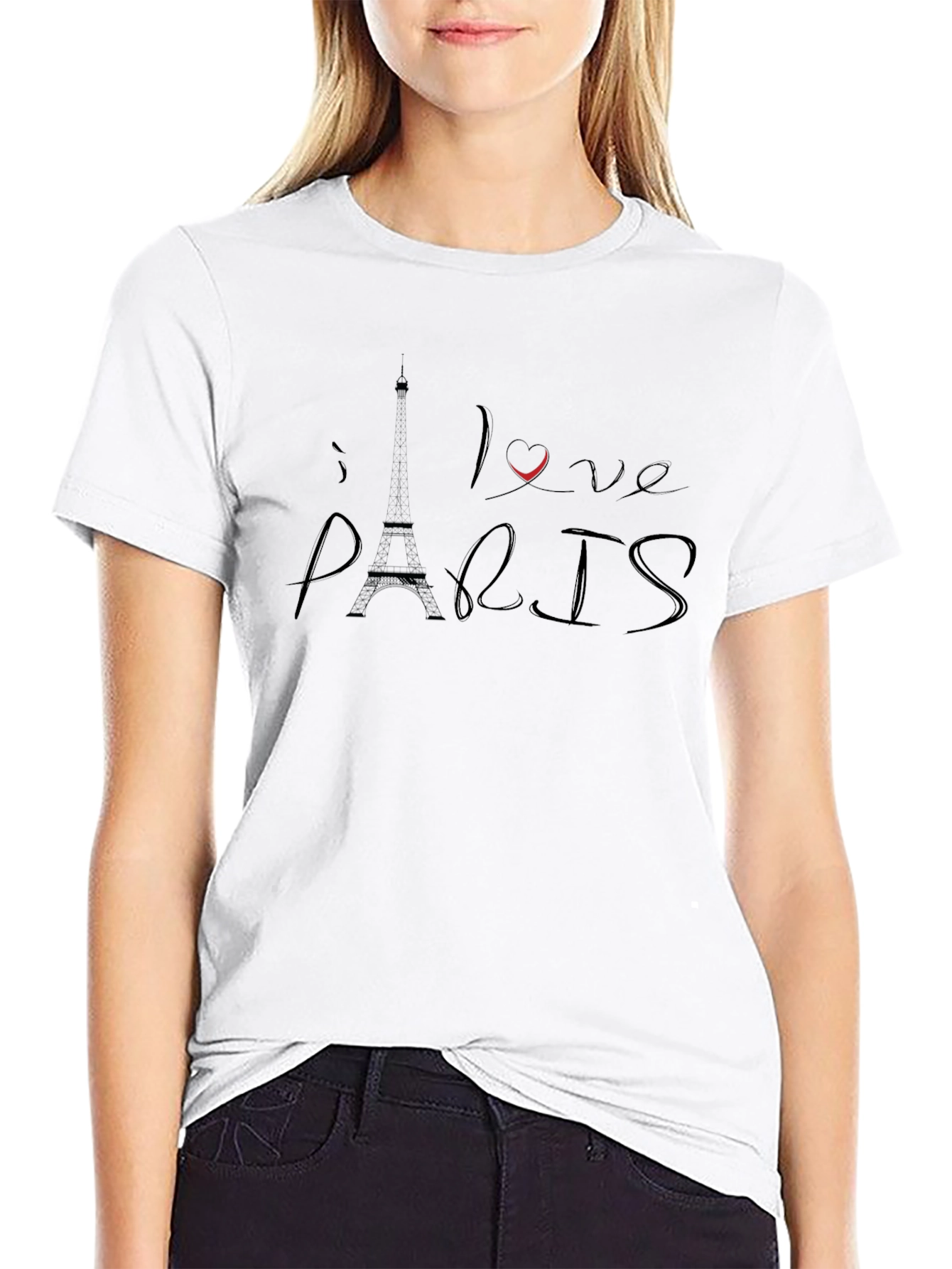 I Love Paris Black Graphic Tee