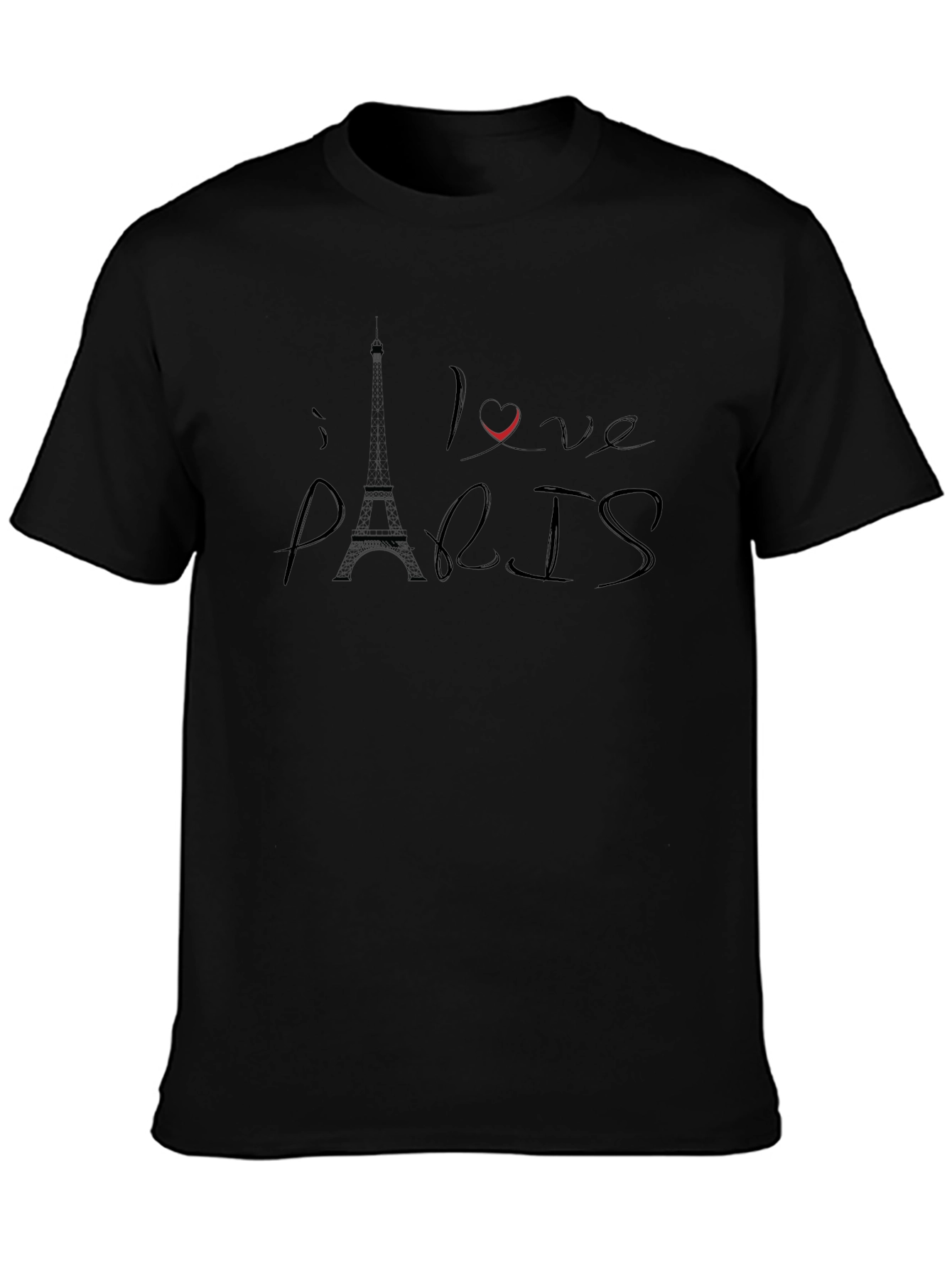 I Love Paris Black Graphic Tee