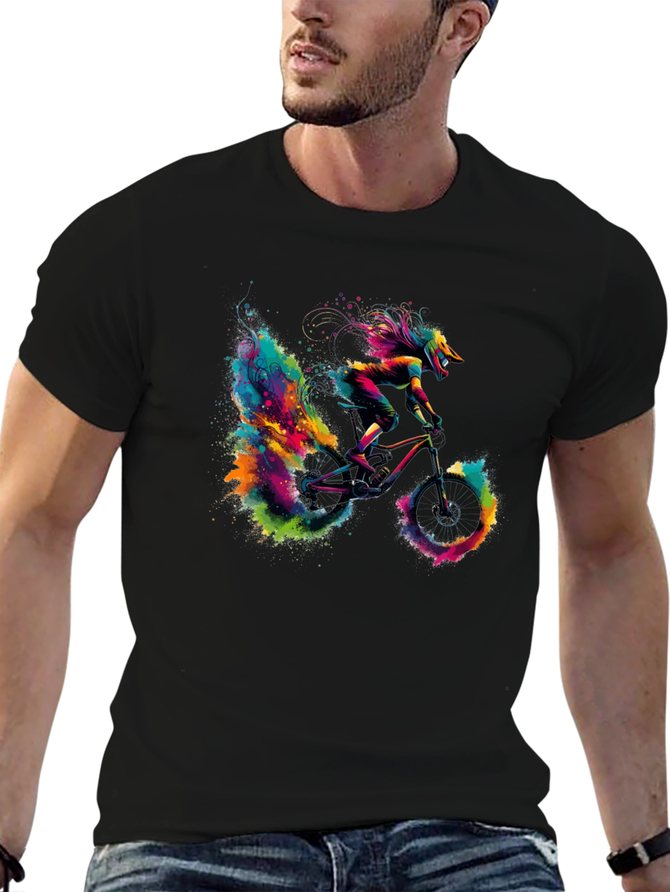 Colorful Mountain Bike T-Shirt