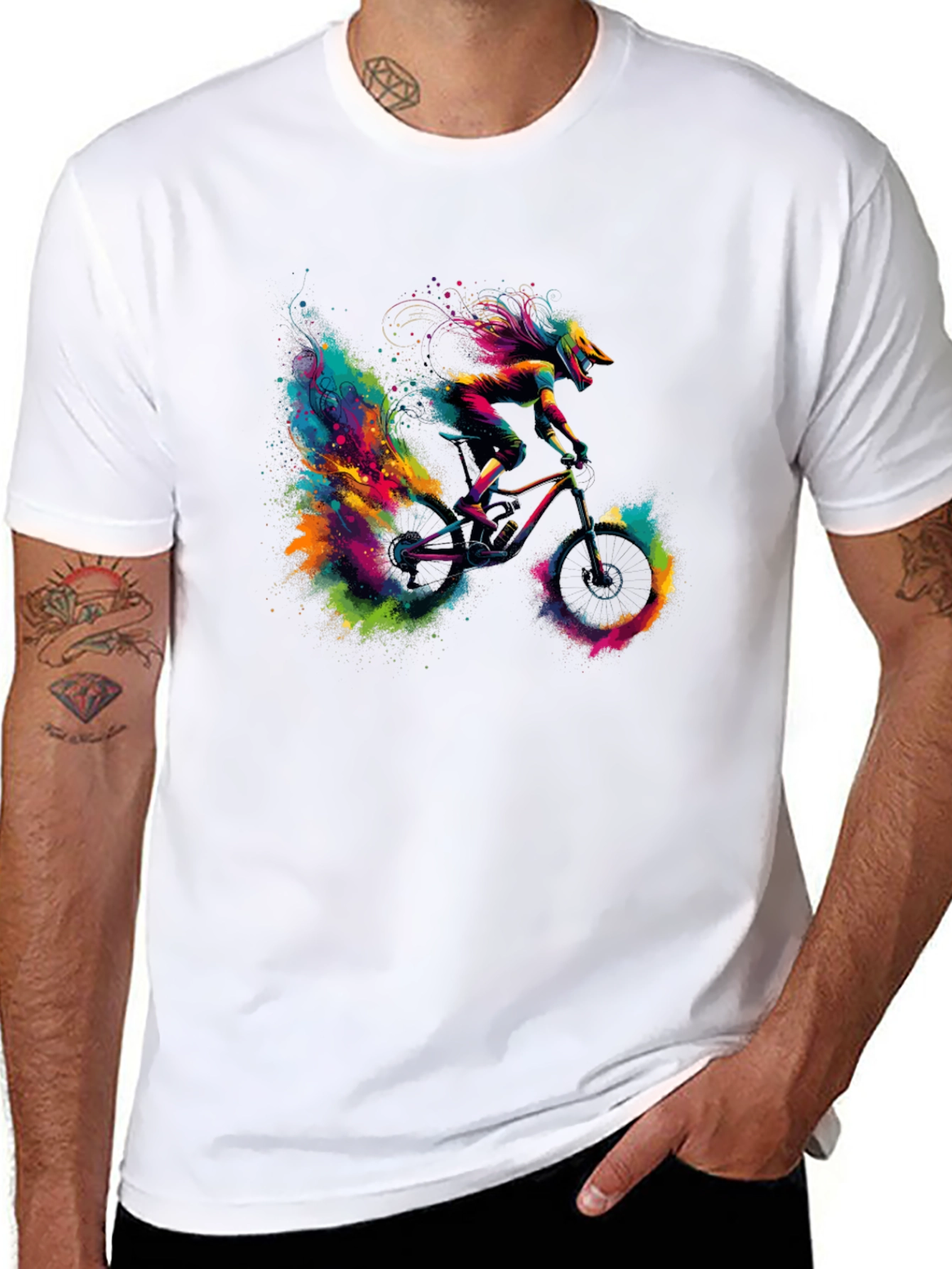 Colorful Mountain Bike T-Shirt