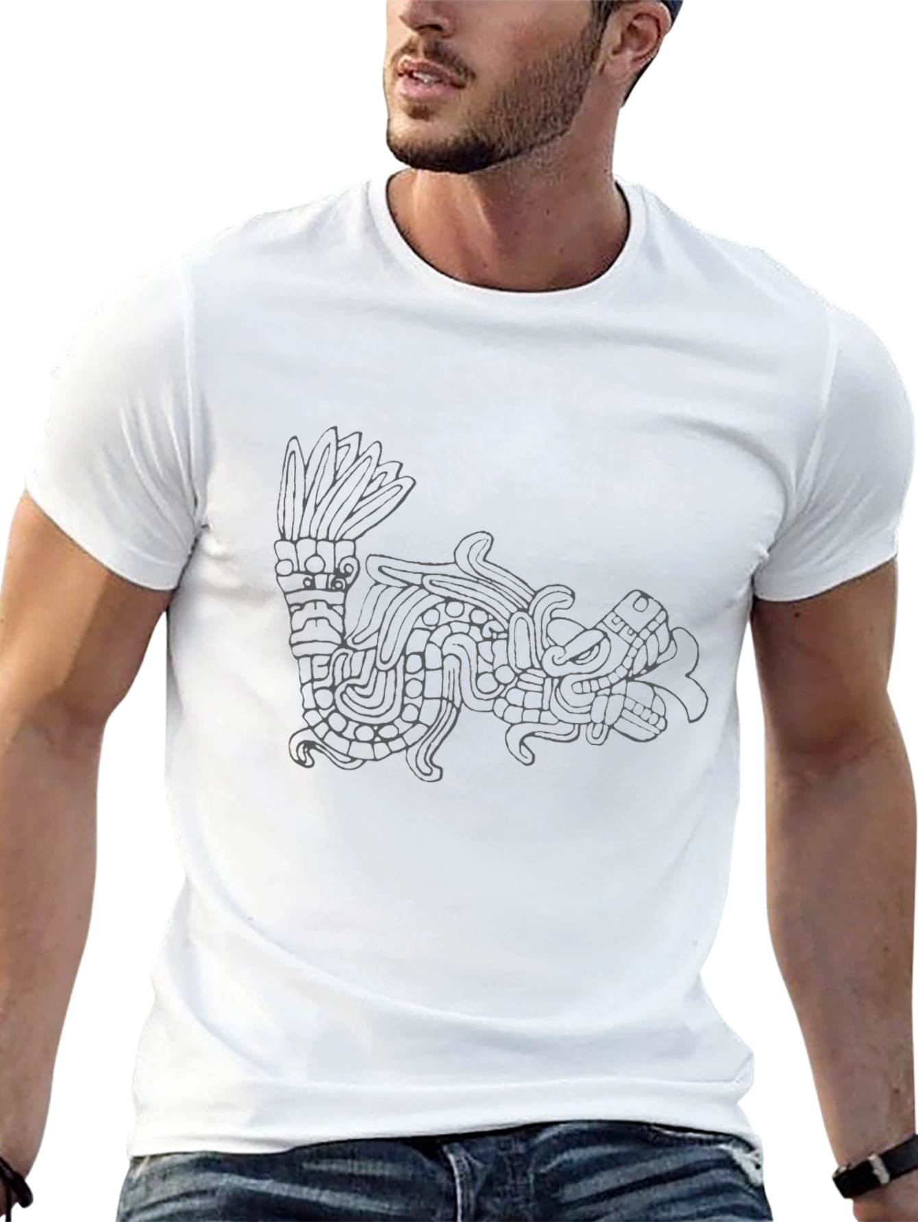 Aztec Serpent Graphic Print T-Shirt