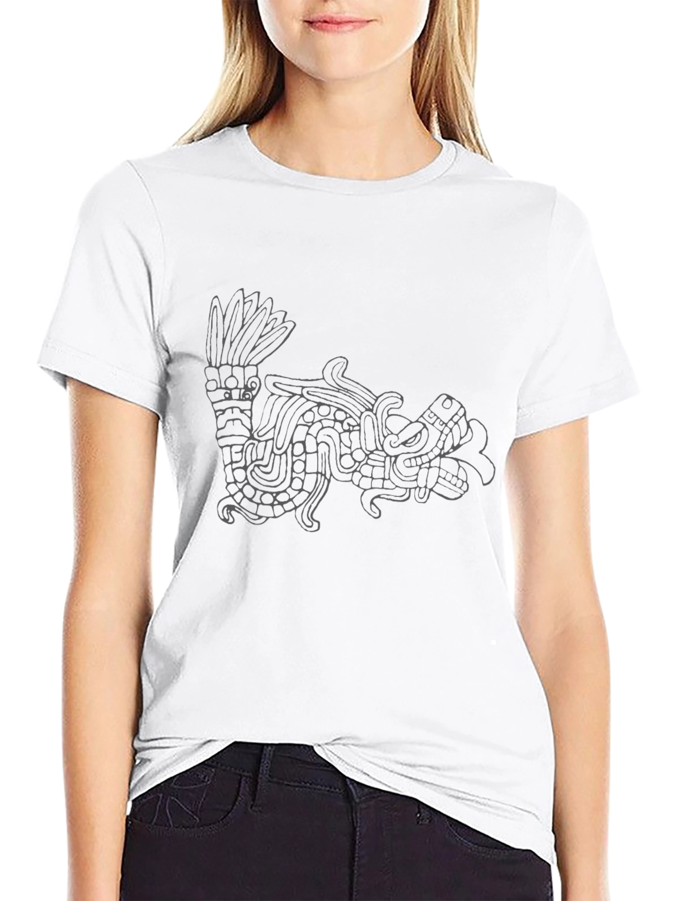 Aztec Serpent Graphic Print T-Shirt