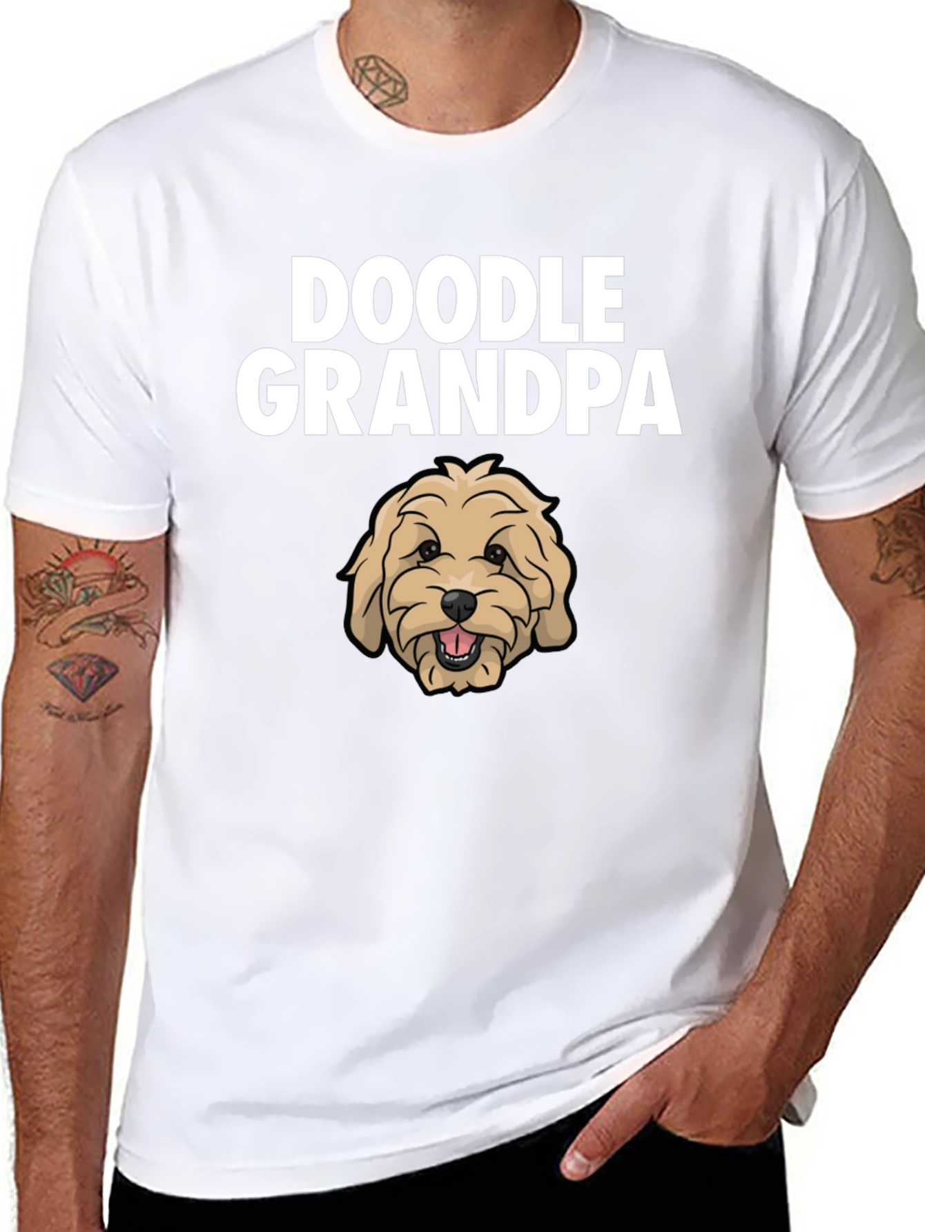 Doodle Grandpa T-Shirt - Cute Dog Graphic Tee