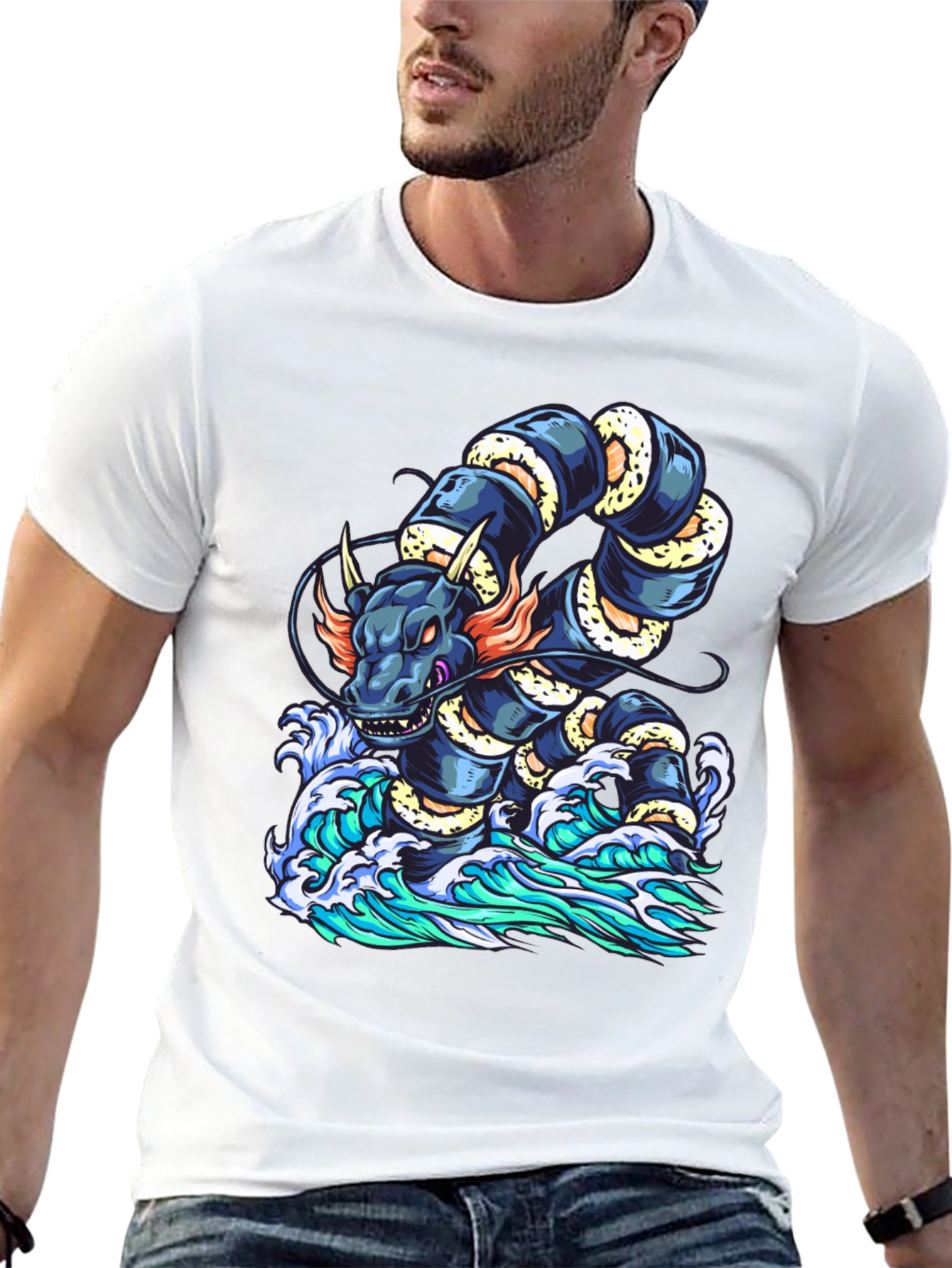 Dragon Serpent Wave Graphic Tee