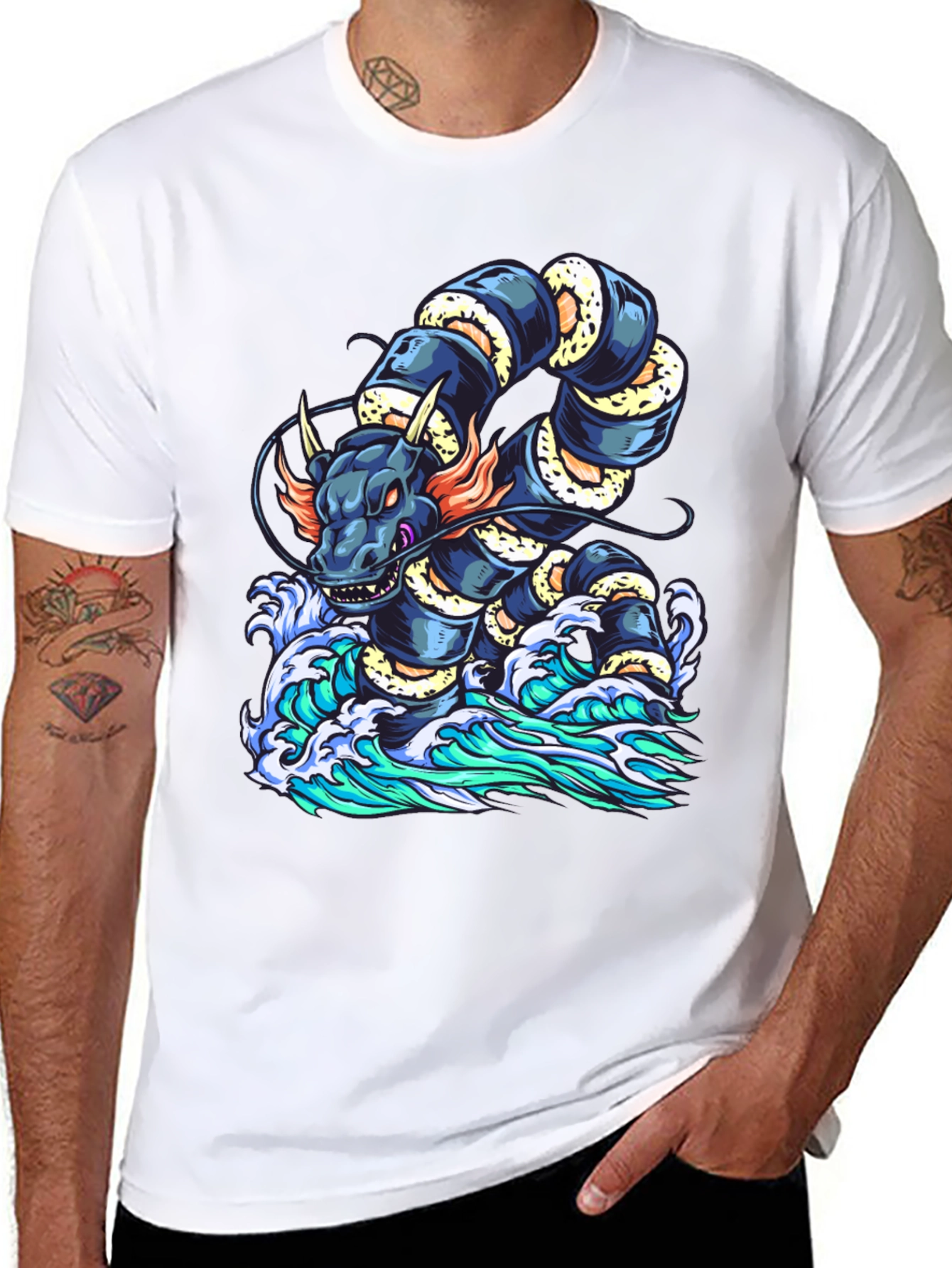Dragon Serpent Wave Graphic Tee
